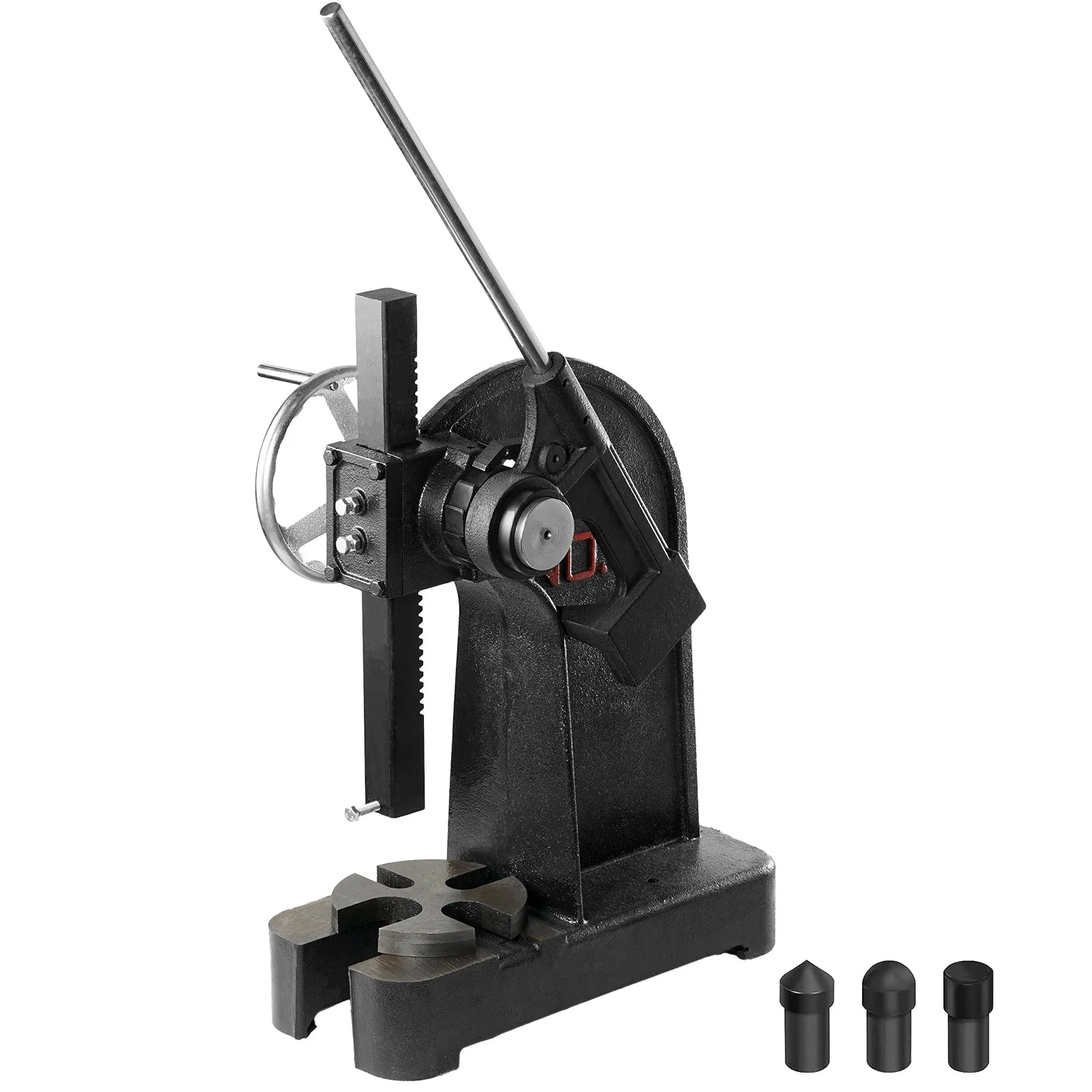 Arbor Press, 3 Ton Ratchet Type Arbor Press, Ratchet Leverage Arbor Press with Handwheel, 12.2" Maximum Height, Cast Iron Manual Desktop Punch Press, for Stamping, Bending, Stretching, Forming
