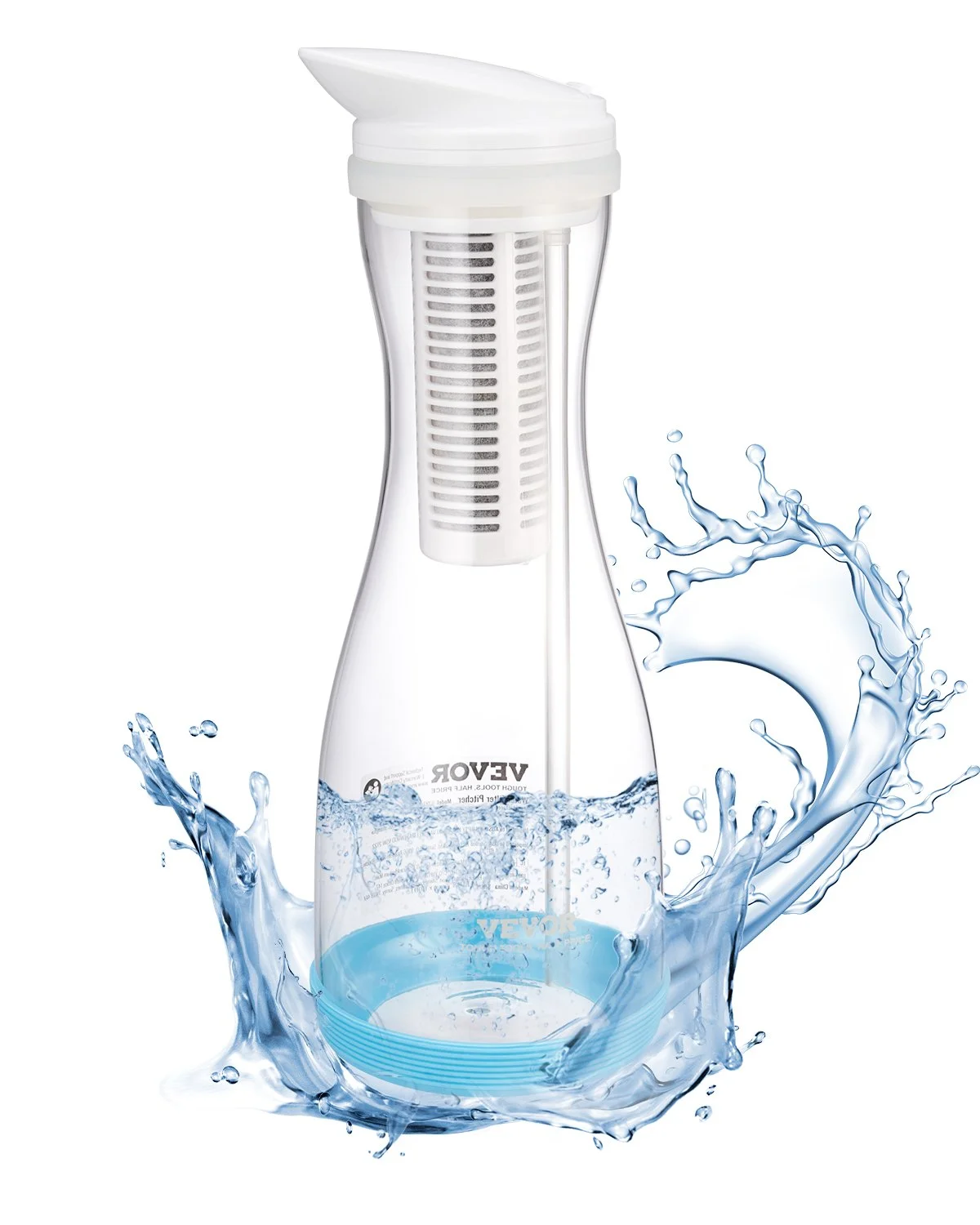 Water Filter Pitcher, 6 Cup Glass Water Filter Dispenser, Fast & Compact Fridge-friendly Water Filtration System, No BPA, Lasts 3 Months or 211 Gallons, Reduces Chlorine, Rust, Odors, PFOA/PFOS
