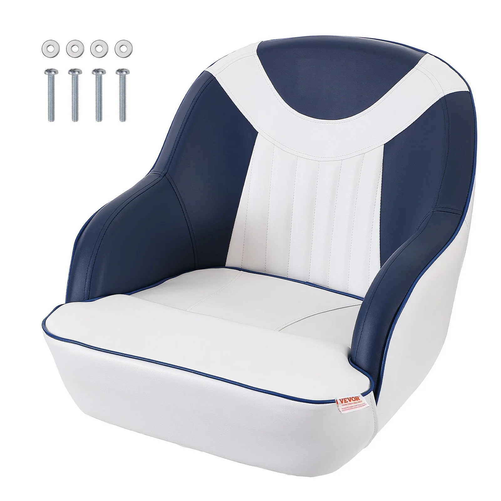 Captain Bucket Seat, Pontoon Boat Seat with Thickened Sponge Padding, Boat Captain Chair for Fishing Boat, Sightseeing Boat, Speedboat, Canoe, 1-Piece