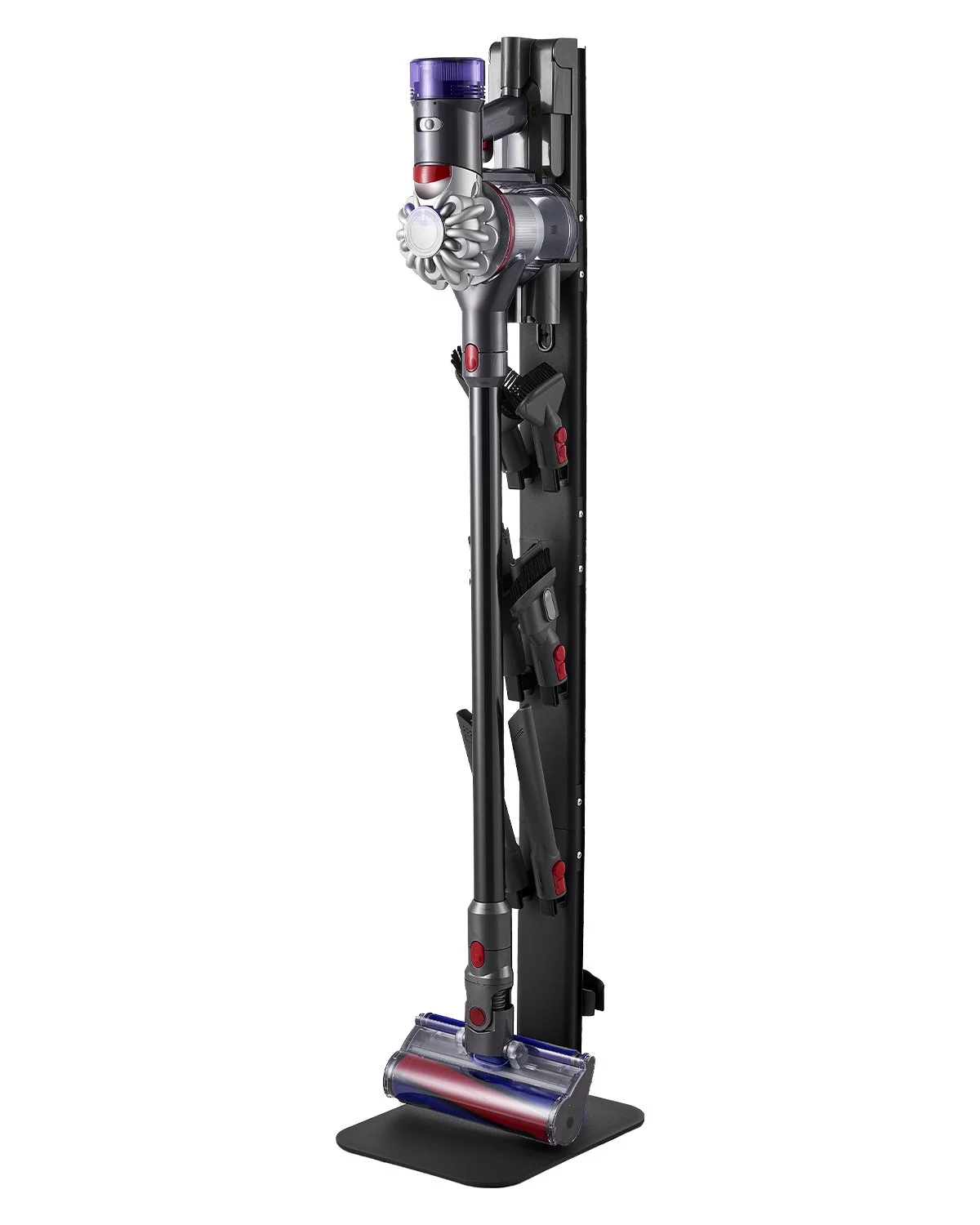 Vacuum Stand, Compatible with Dyson G5 V15 V12 V11 V10 V8 V7 V6 Series Upright Vacuums Cleaners & Accessories, Stable Vacuum Stand Holder with 6 Hooks and Non-slip Footpads, Black