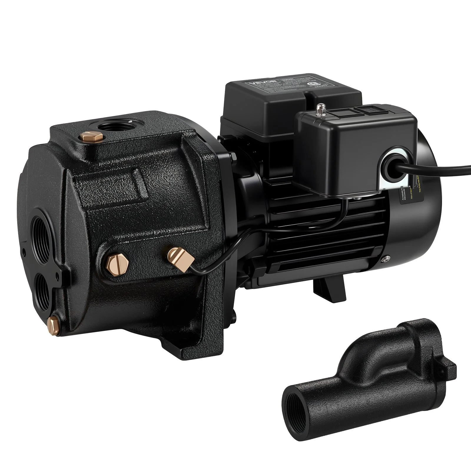 1 HP Shallow Well Jet Pump, AC 115/230 Volt, 1400 GPH Dual Voltage Cast Iron Well Jet Pump, with 164 ft Max Head Lift, Automatic Pressure Switch, for Garden Irrigation Lawn Sprinkler System