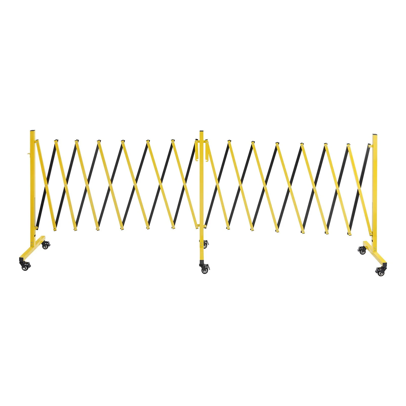 Double Expandable Barricades, 25FT Industrial Safety Barriers, Flexible Mobile Barricade with Locking Casters, Portable Folding Security Gate Metal Traffic Fence for Driveway Warehouse Elevator - Image 9