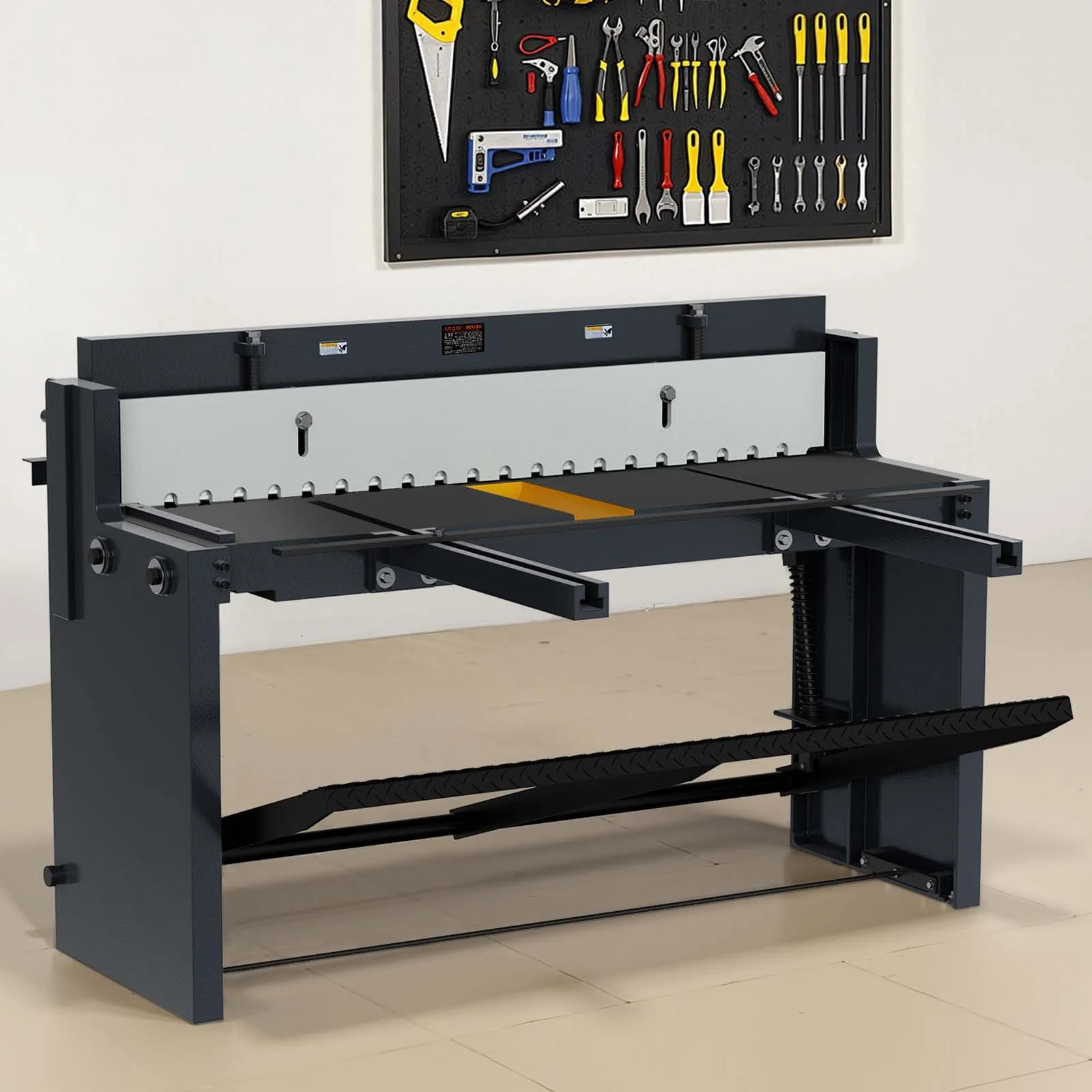 Foot Stomp Sheet Metal Shear, 52 in Width Manual Floor Shear, with Soild Steel Frame, Adjustable Blade Gap, Material Stops, Foot-Pedal Control for Cutting Steel, Copper, Rebar, and Aluminum - Image 10