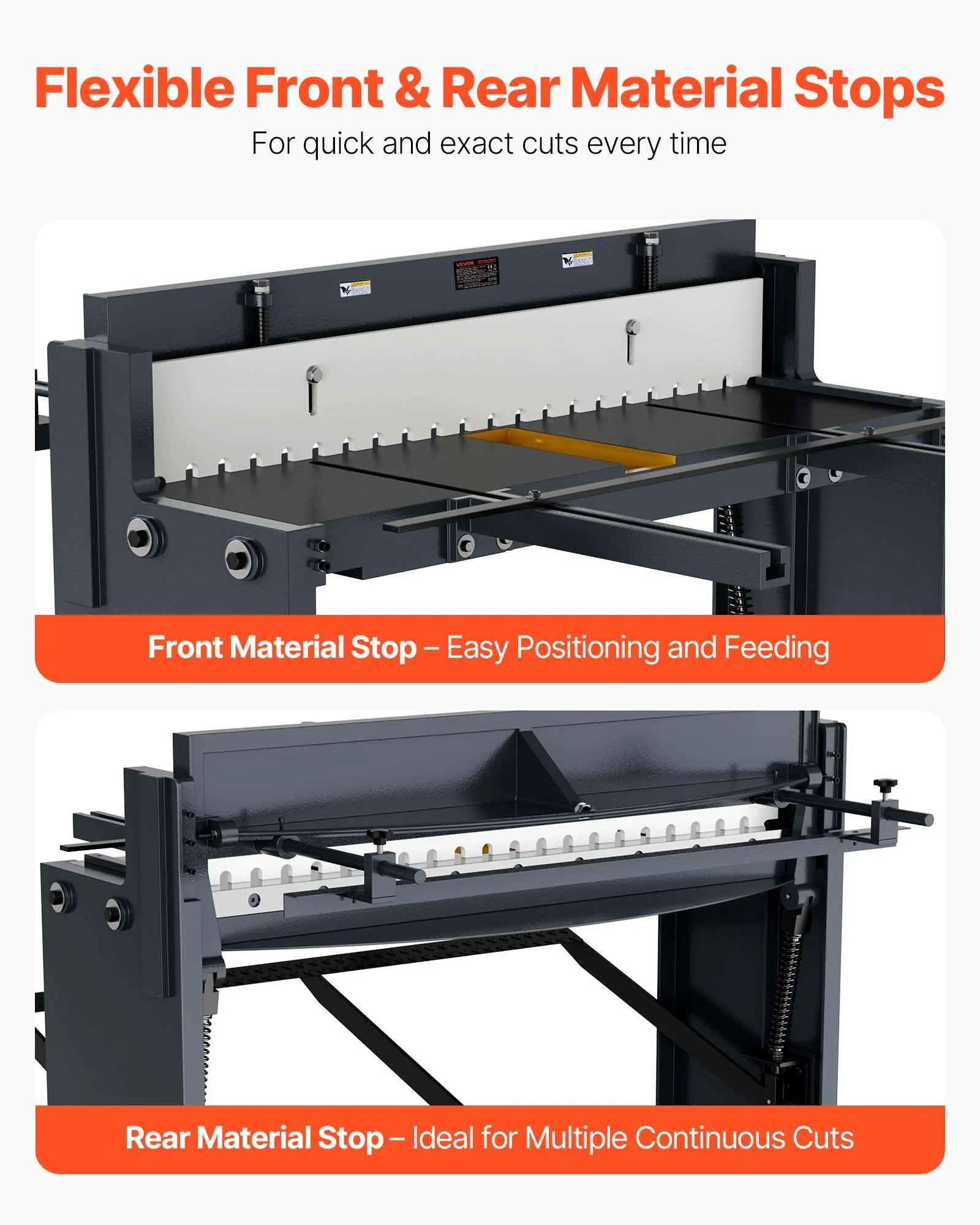 Foot Stomp Sheet Metal Shear, 52 in Width Manual Floor Shear, with Soild Steel Frame, Adjustable Blade Gap, Material Stops, Foot-Pedal Control for Cutting Steel, Copper, Rebar, and Aluminum - Image 3