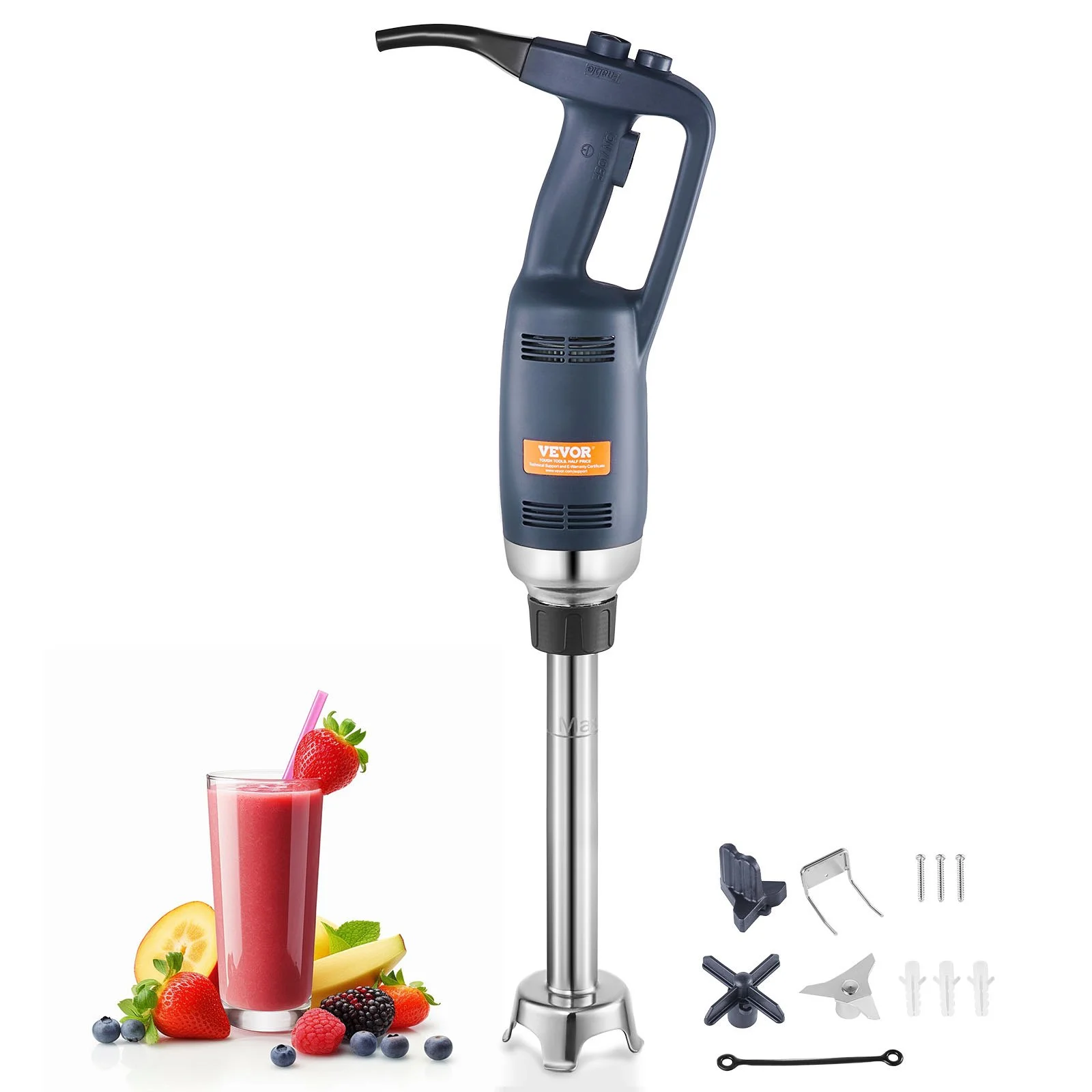 Commercial Immersion Blender, 350W Heavy Duty Hand Mixer, 12 inch Stepless Variable Speed Mixer with Stainless Steel Blade, Multi-Purpose Portable Mixer for Soup, Sauces, Mashed Potatoes, Cream