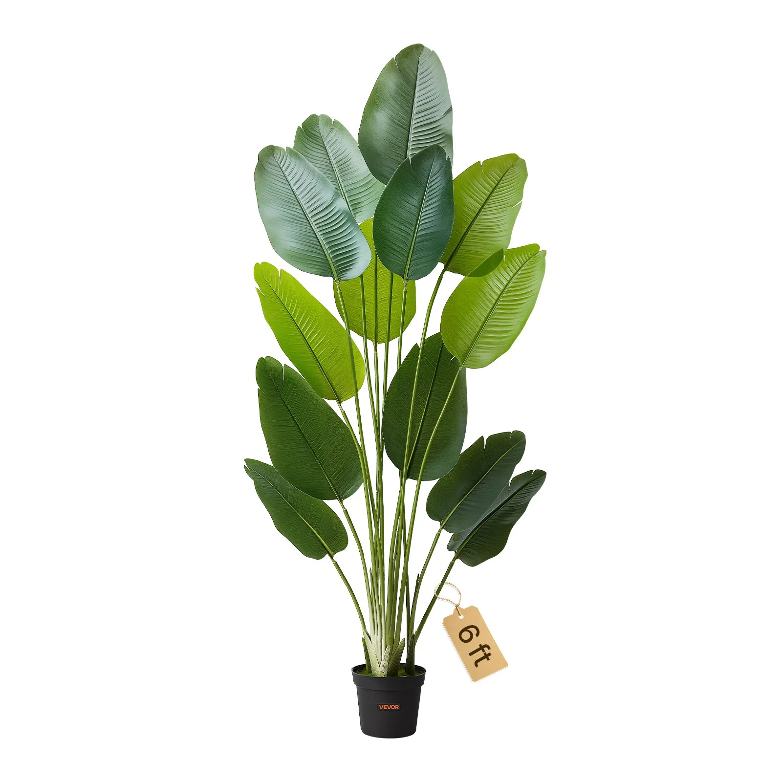 Artificial Bird of Paradise 6 ft Tall, Fake Tropical Plants with with 13 Trunks & White Pot, Faux Floor Silk Tree, Large Trees for Home Office Living Room Decor House Warming, Indoor Outdoor