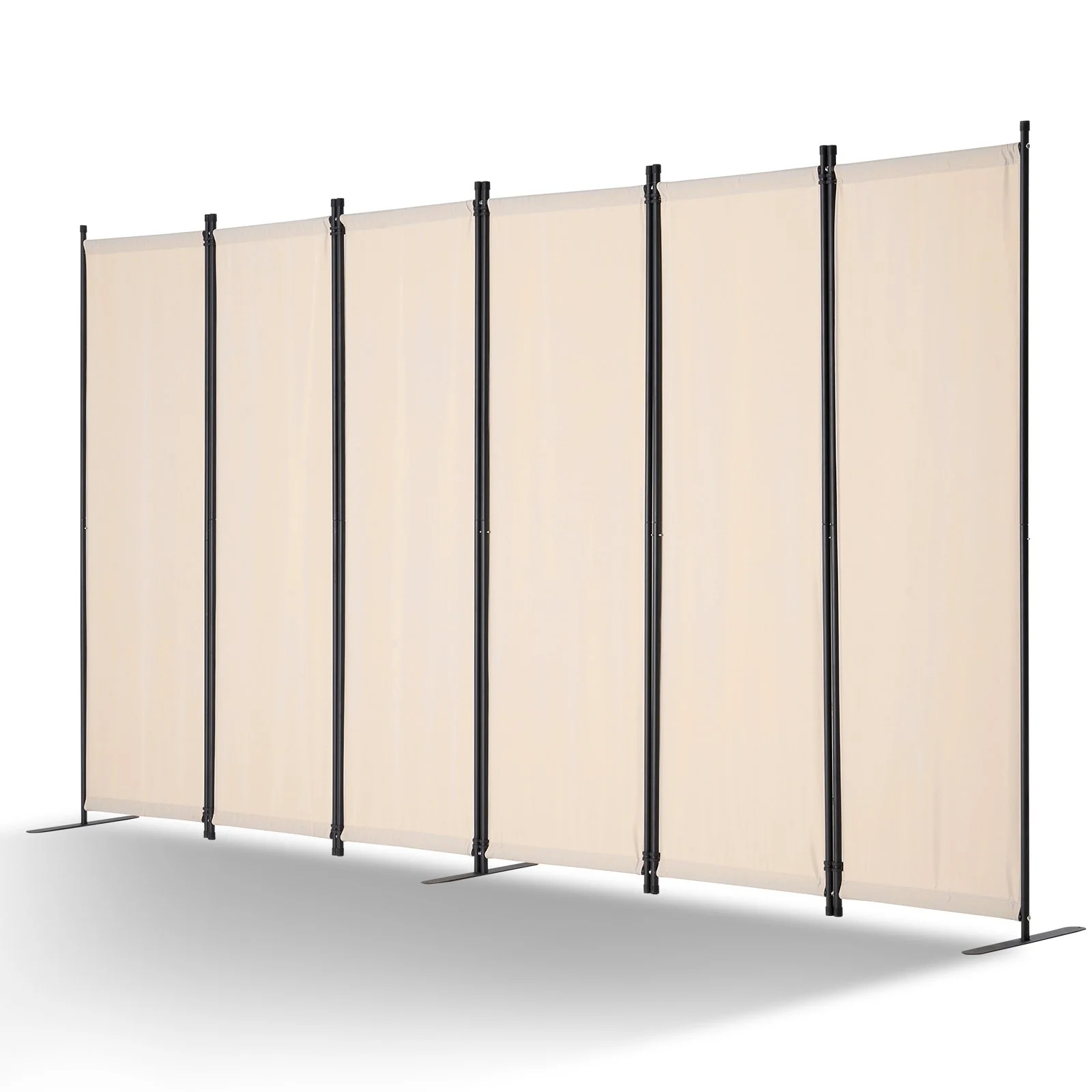 Room Divider, 6 Panel Room Divider, Folding Privacy Screen and Portable Partition Divider for Room Separation, Freestanding Room Partitions for Office, Bedroom, Study, Beige