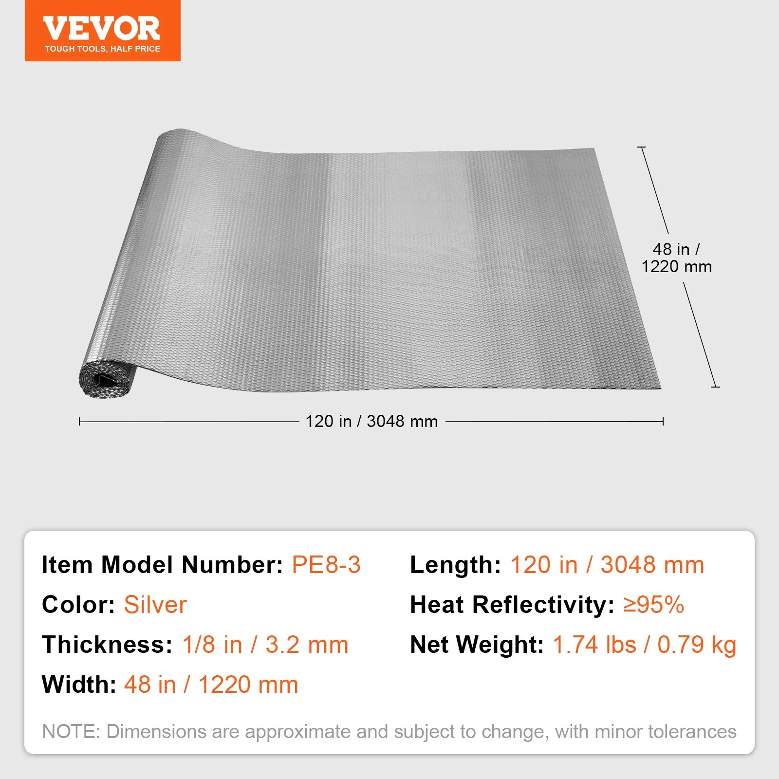 Double Reflective Insulation Roll, Air Bubble Film Radiant Barrier, 3.2 mm 48 in x 10 ft, Double-Sided Aluminum Foil Bubble Heat Reflective Shield, Thermal Insulation Roll for Window RV Roof - Image 5