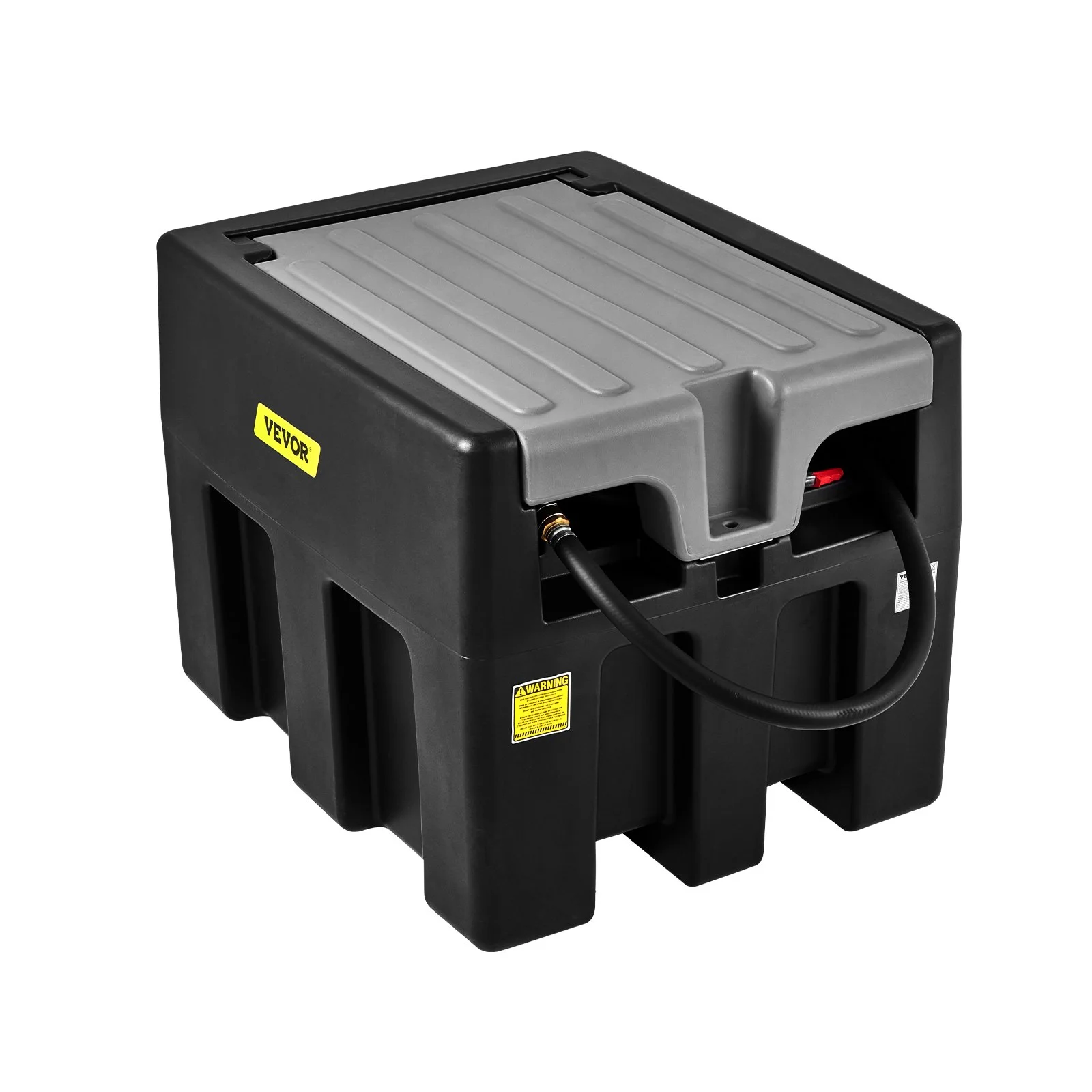 Portable Diesel Tank, 58 Gallon Capacity & 10 GPM Flow Rate, Diesel Fuel Tank with 12V Electric Transfer Pump and 13.1ft Rubber Hose, PE Diesel Transfer Tank for Easy Fuel Transportation, Black