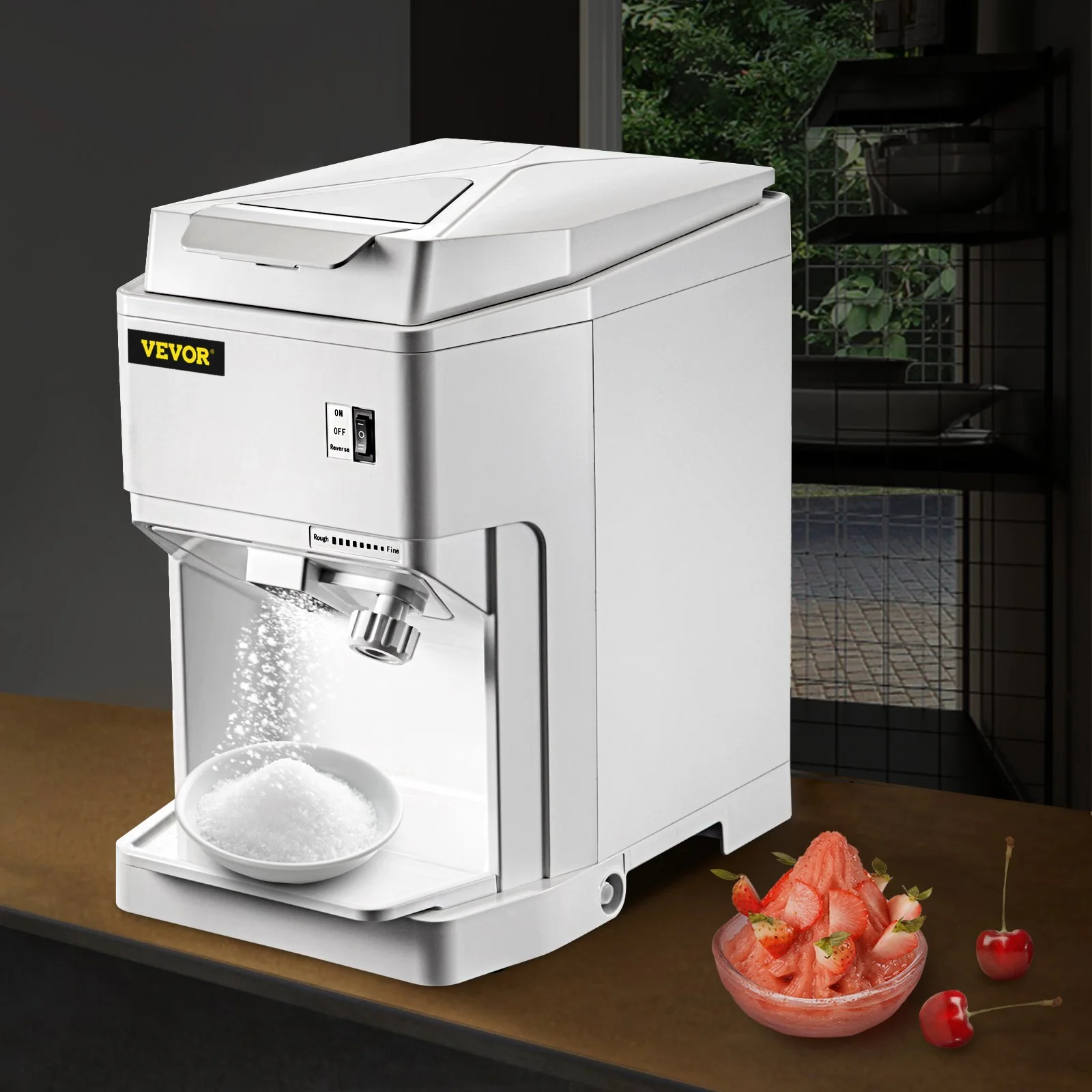 Ice Shaver Machine Electric, Snow Cone Machine Commercial 265 LBS/H, Shaved Ice Machine with Ice Hopper & Lid, 250W Ice Crusher with Drain Pipe Tabletop Shaved Ice Maker with Adjustable Fineness - Image 6