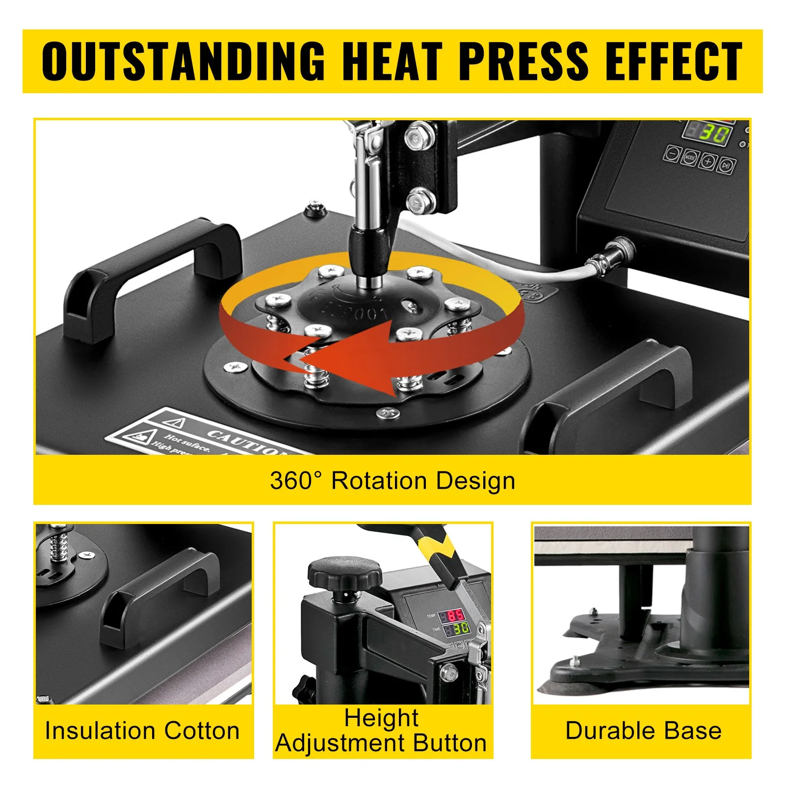 5 in1 Heat Press 15"x15" Vinyl Cutter Plotter 53" USB Port Sticker Print DIY - Image 5