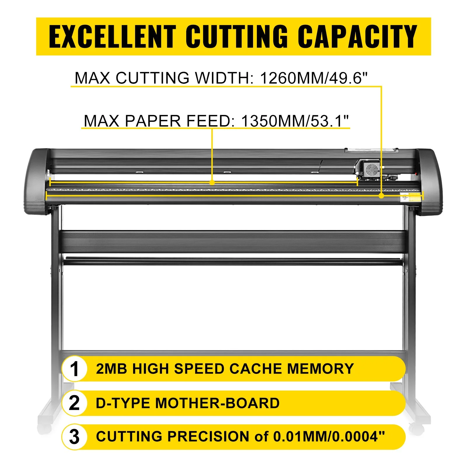 5 in1 Heat Press 15"x15" Vinyl Cutter Plotter 53" USB Port Sticker Print DIY - Image 4