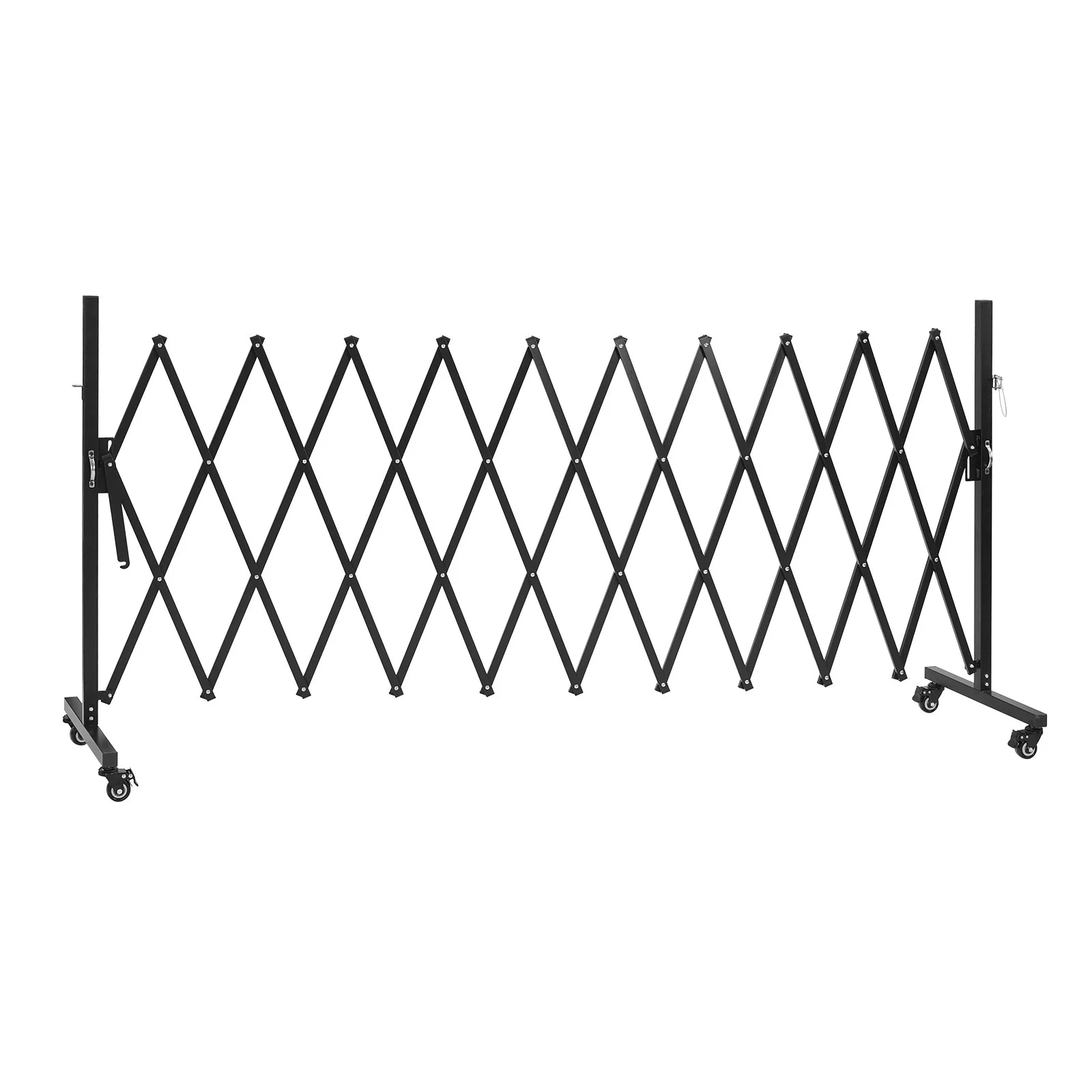 Expandable Barricade, 11FT Expandable Safety Barrier, Flexible Mobile Barricade with Locking Casters, Portable Folding Security Gate Metal Traffic Fence for Patio Garden Stairway - Image 5