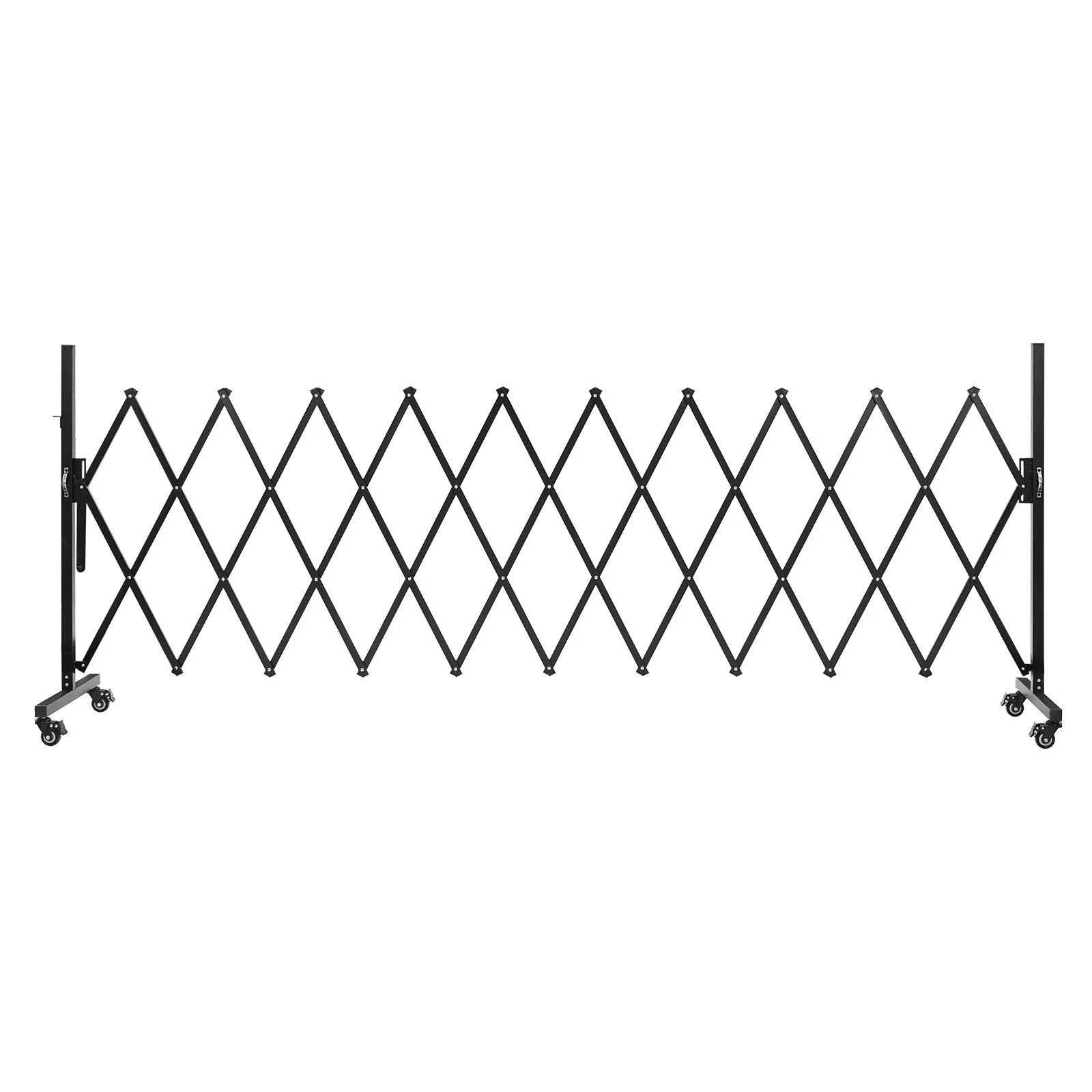 Expandable Barricade, 11FT Expandable Safety Barrier, Flexible Mobile Barricade with Locking Casters, Portable Folding Security Gate Metal Traffic Fence for Patio Garden Stairway - Image 6