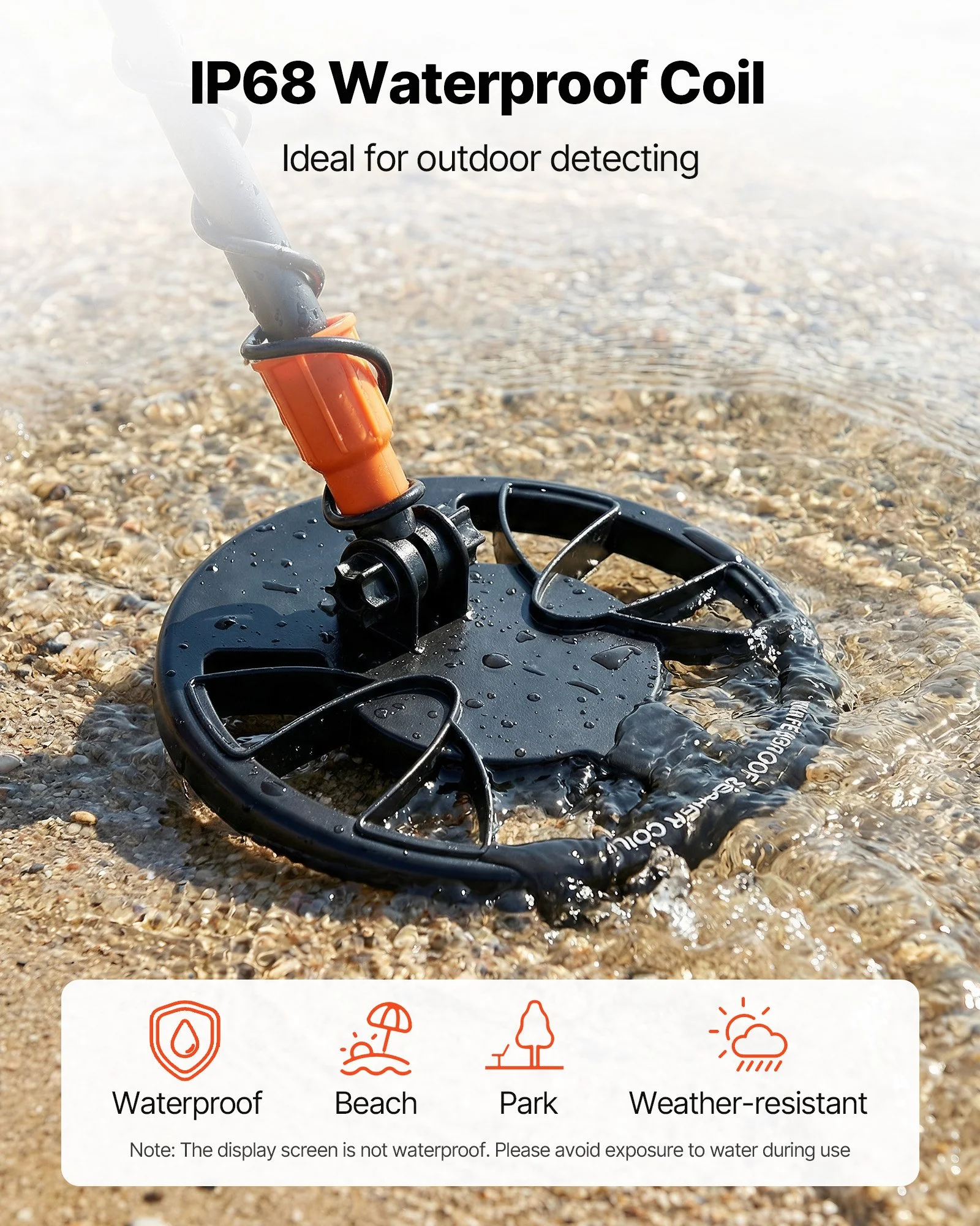 Metal Detector for Adults, 8", Professional High Accuracy Gold Detector, IP68 Waterproof Search Coil with Display, Headphones, 3 Modes, Adjustable Length, for Detecting Gold Treasure Hunting - Image 4