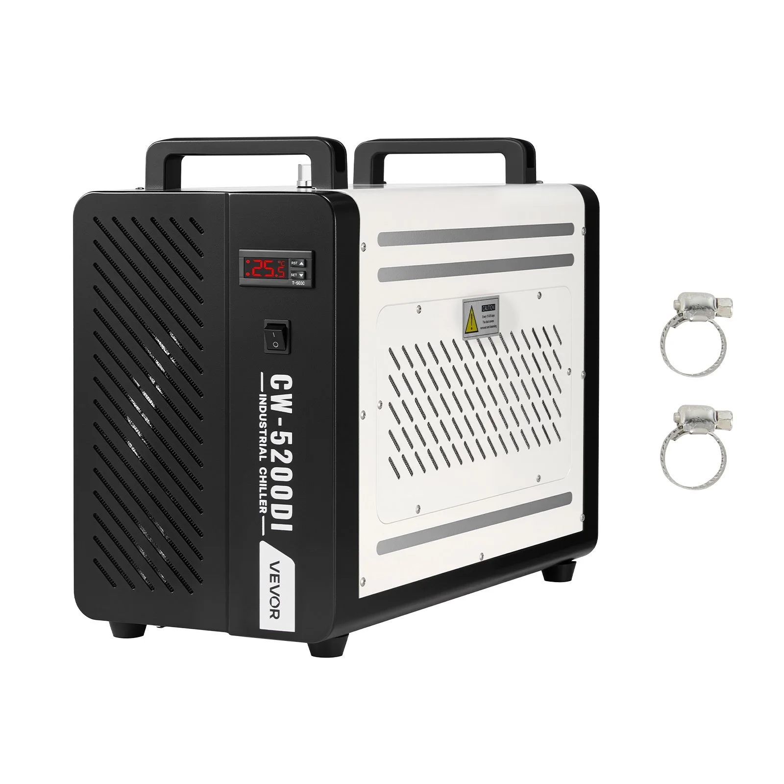 Industrial Water Chiller, 5460 BTU/h, Industrial Water Cooler Cooling System with Compressor, 4.2 GPM Max Flow, 1.8  Gal Tank Capacity, Laser Chiller, for CO2 Laser Engraving & Cutting Machine