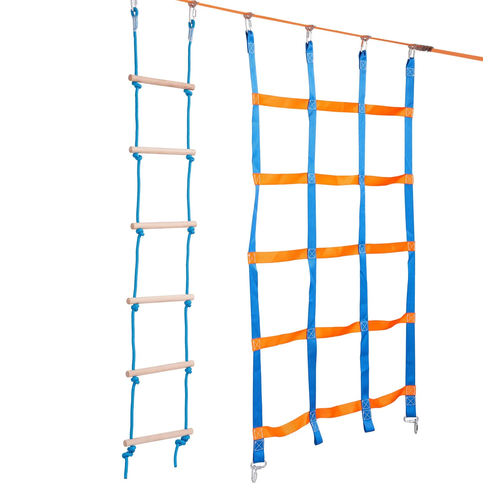 Ninja Warrior Obstacle Course for Kids, 2 x 50 ft Weatherproof Slacklines, 500lbs Weight Capacity Monkey Line, Outdoor Playset Equipment, Backyard Toys Training Equipment Set with 12 Obstacles - Image 10