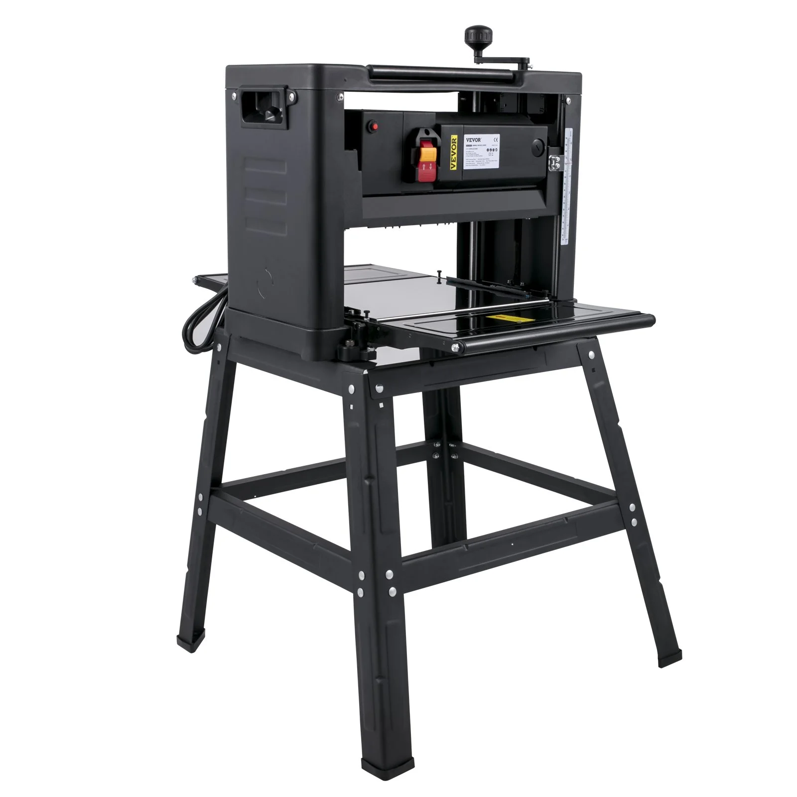 13-Inch Benchtop Thickness Planer, 2000W, 8000 rpm, 15 AMP, with Foldable Iron Stand and Dust Exhaust, 6m/min Planing Speed, Ideal for Woodworking and Wooden Plank Shaping