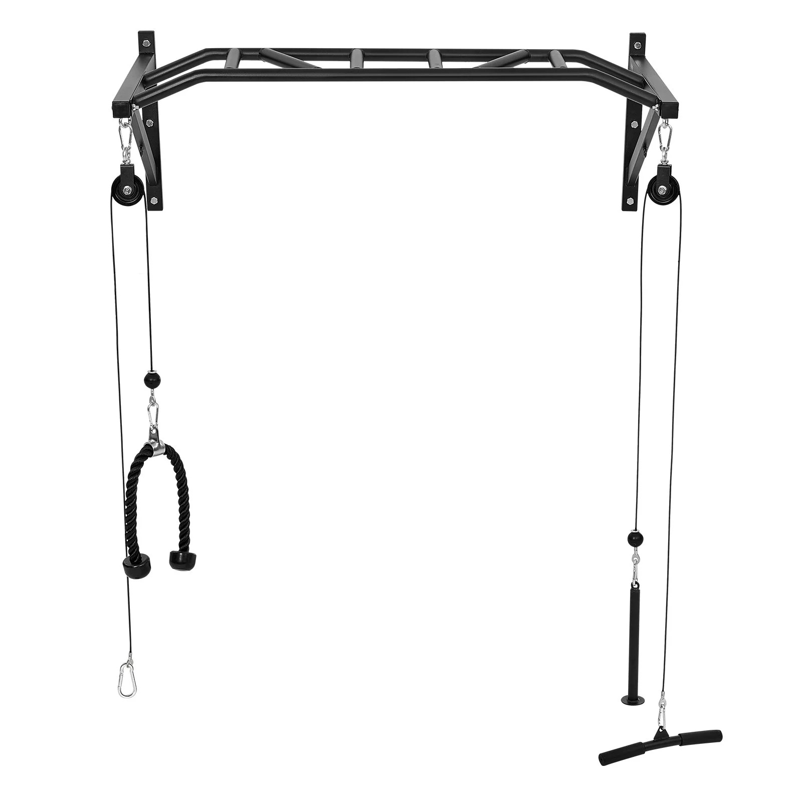 Pull Up Bar, Multi-Grip Wall Mounted Pull Ups, 50 in Width Multifunctional Chin Up Training Station, Heavy Duty Steel Upper Body Workout Bars with LAT Pulldown Attachments, 440 lbs, for Home Gym - Image 9
