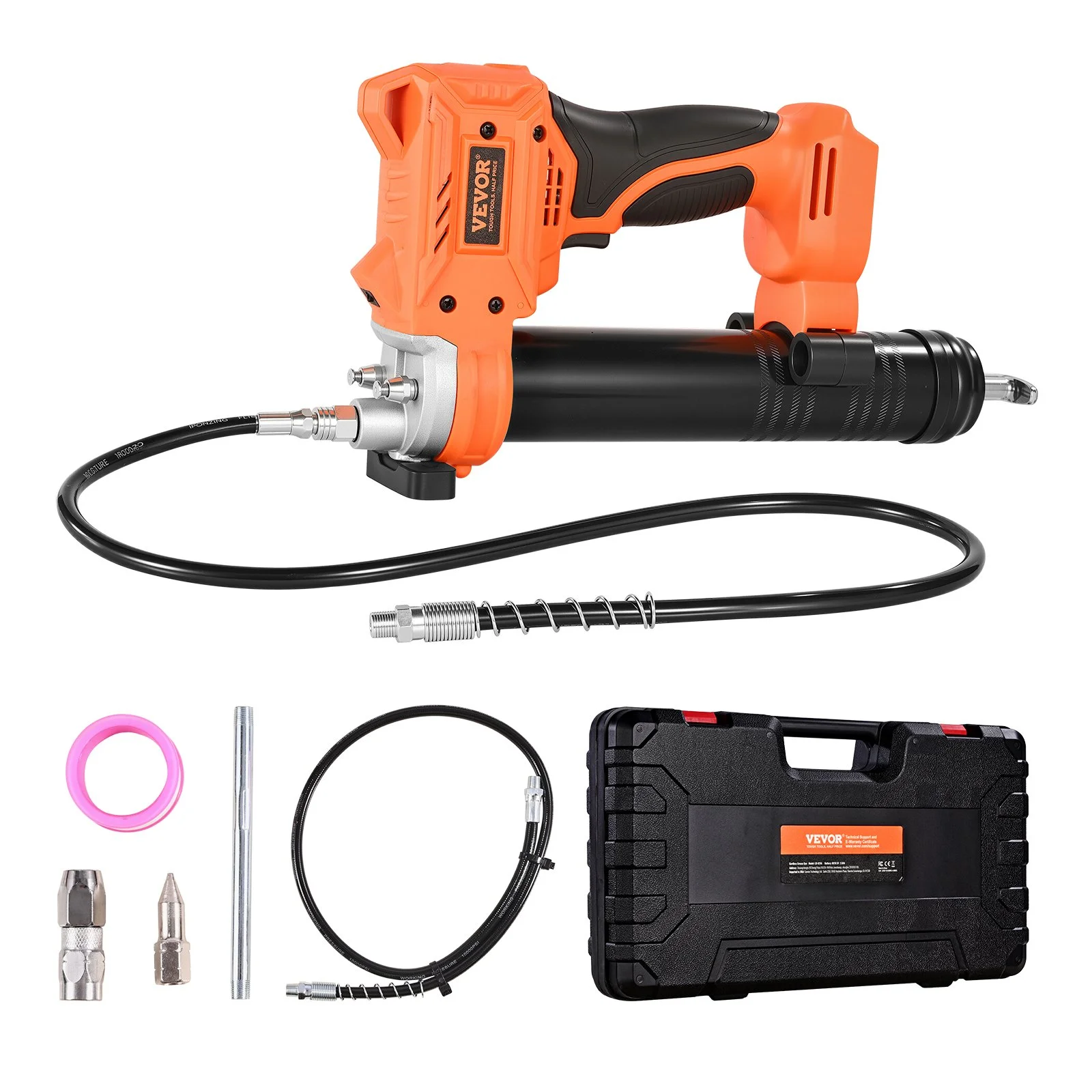 Cordless Grease Gun, 8000 PSI Max Pressure, Battery Operated Grease Gun with LED Light & 35.4-inch Long Hose, Compatible with 18V Makita Batteries, For Greasing Vehicles or Machines(Tool Only)