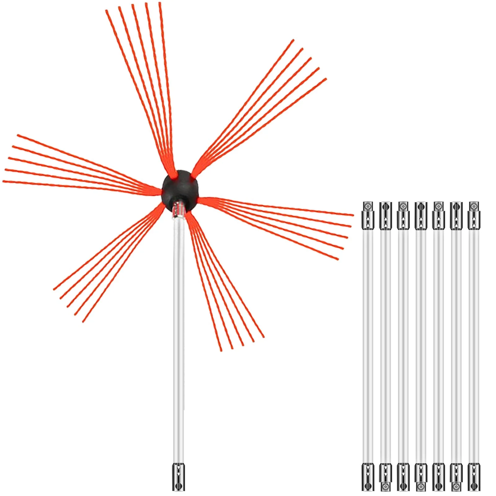Chimney Sweep Kit 26FT, Chimney Brush 315 Inch Chimney Brush Rod Kit 8 Rods with Nylon Flexible Rods . - Image 11