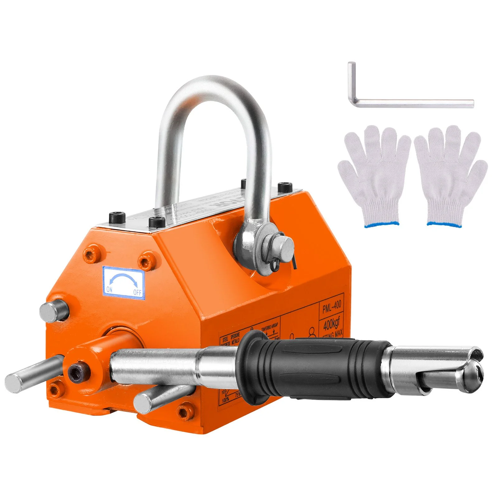 Magnetic Lifter, 880 lbs/400 kg Pulling Capacity, 2.5 Safety Factor, Neodymium & Steel, Lifting Magnet with Release, Permanent Lift Magnets, Heavy Duty Magnet for Hoist, Shop Crane, Block, Board