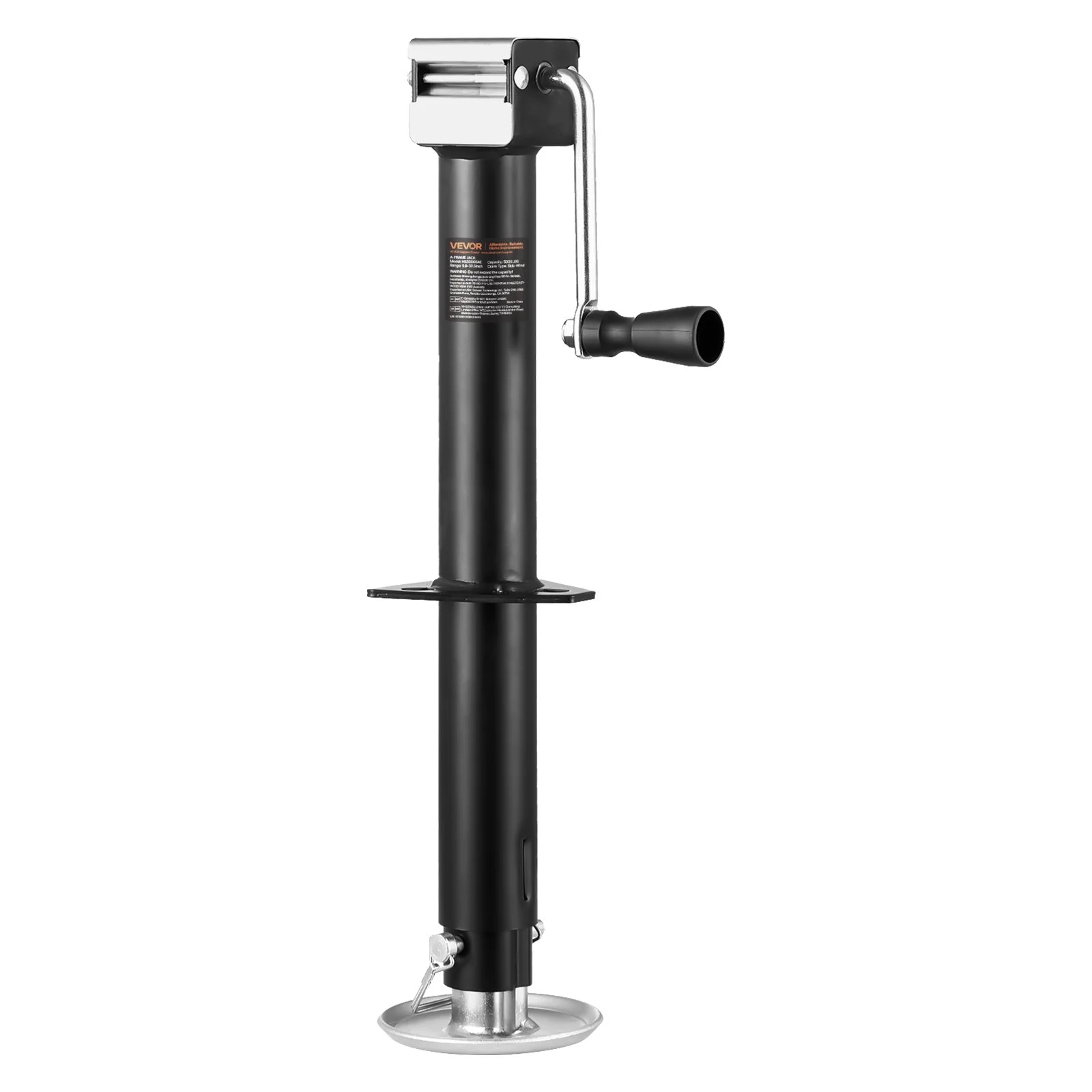 A-Frame Trailer Jack, 5000 lbs Dynamic Load Capacity, Trailer Jack Stand with Handle & Rectangular Footpad, 15-inch Vertical Travel, Suitable for RV, Horse, Utility Trailers, Yacht Trailers