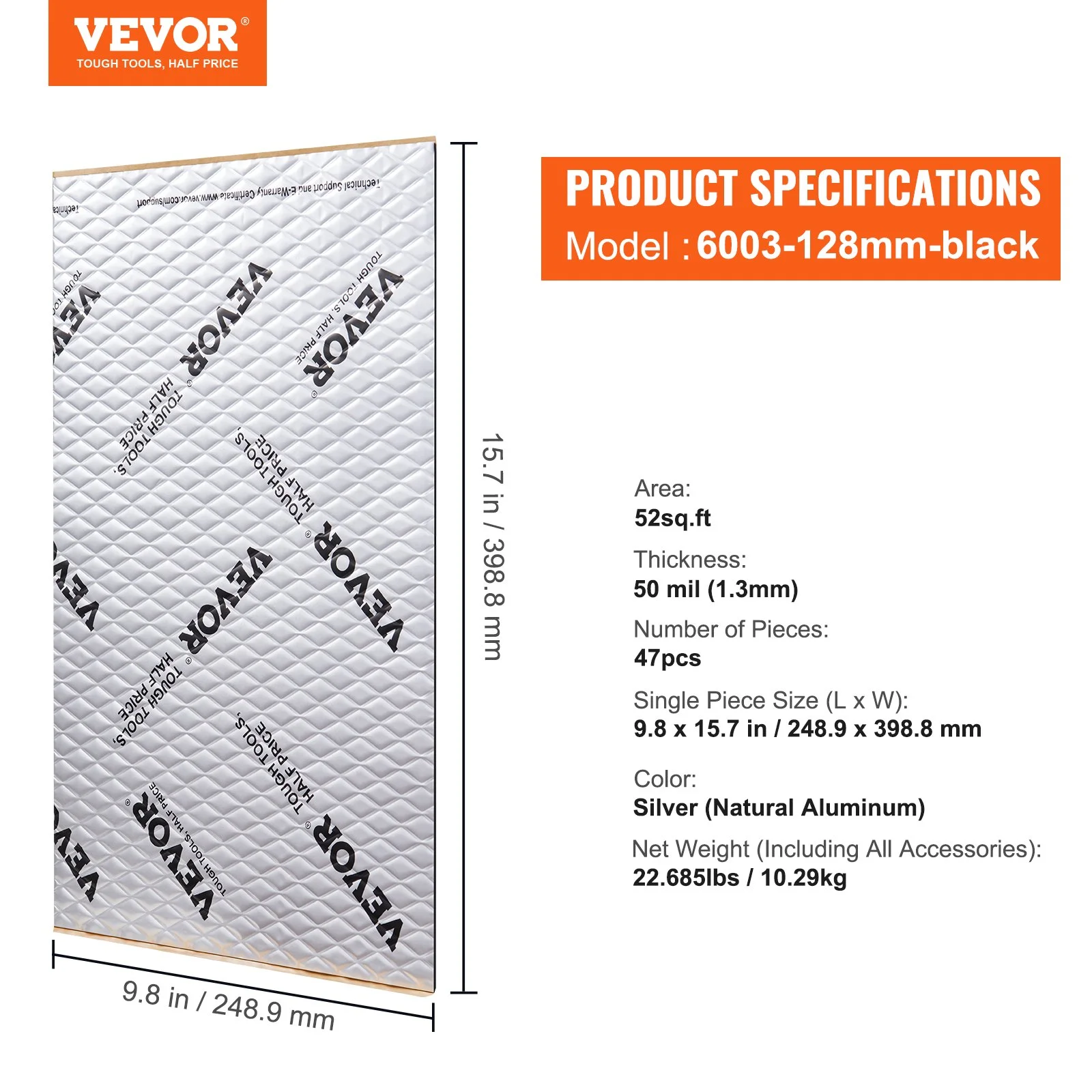 Car Sound Deadening Mat, 50 mil 52 sqft Car Sound Dampening Material, Butyl Automotive Sound Deadener, Noise Insulation and Vibration Dampening Material for Car - Image 4