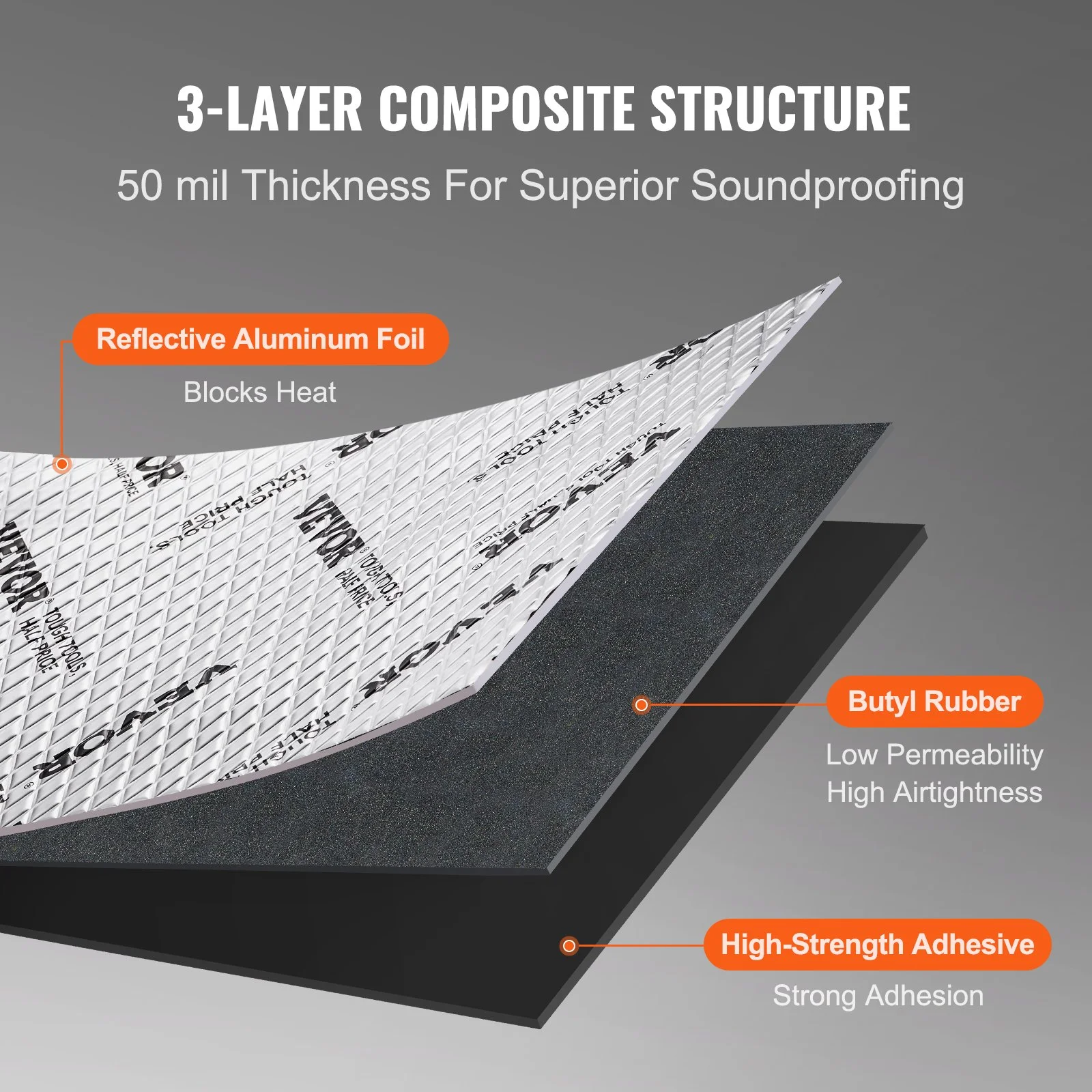 Car Sound Deadening Mat, 50 mil 52 sqft Car Sound Dampening Material, Butyl Automotive Sound Deadener, Noise Insulation and Vibration Dampening Material for Car - Image 8
