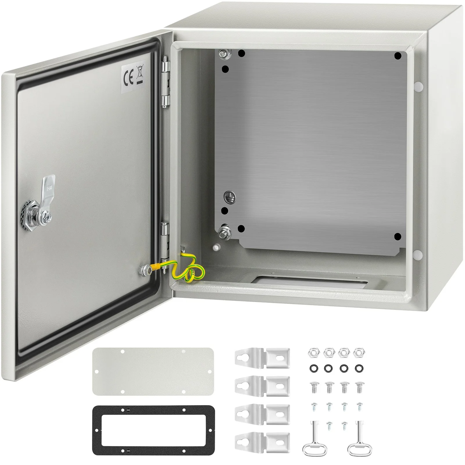 NEMA Steel Enclosure, 12 x 12 x 8'' NEMA 4X Steel Electrical Box, IP66 Waterproof & Dustproof, Outdoor/Indoor Electrical Junction Box, with Mounting Plate