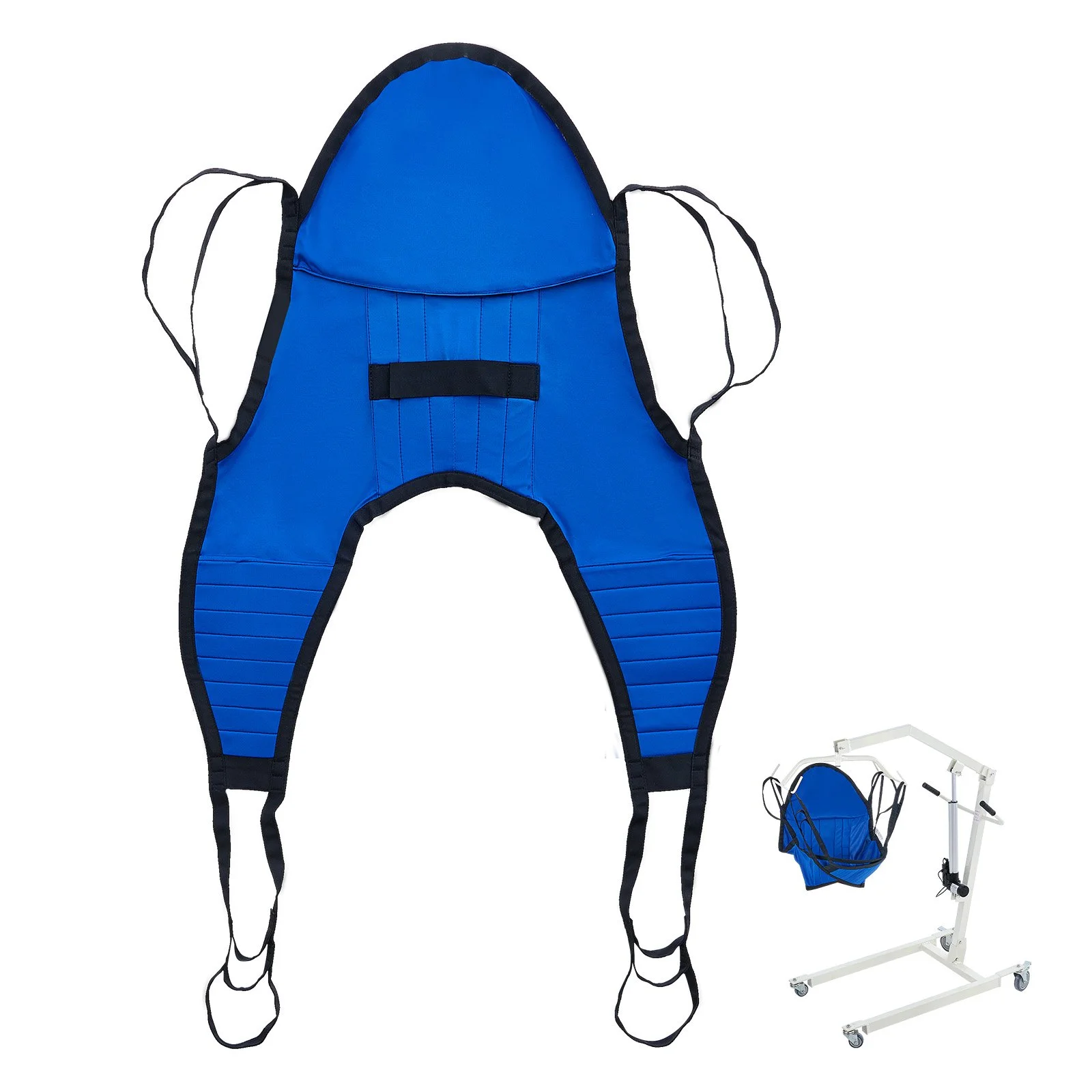 Patient Lift Sling with Head Support- Small Size, U Shape Divided Leg Transfer Sling for Bathing, Patient Lift Medical Sling for Elderly, Disabled, Bedridden, 600LBS