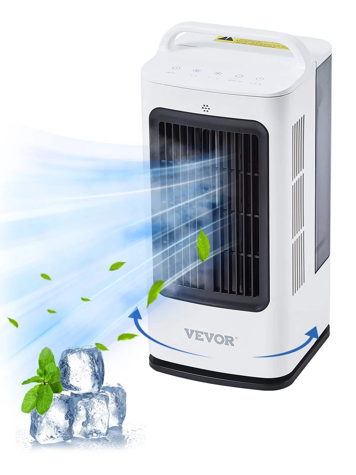 Portable Air Conditioner, 4-in-1 Evaporative Air Cooler, 3-Speed Mini Air Conditioner with 0-7H Smart Timer, 1700ml Water Tank, 7-Color Light, Personal Mini Desk AC Fan for Bedroom Office Room