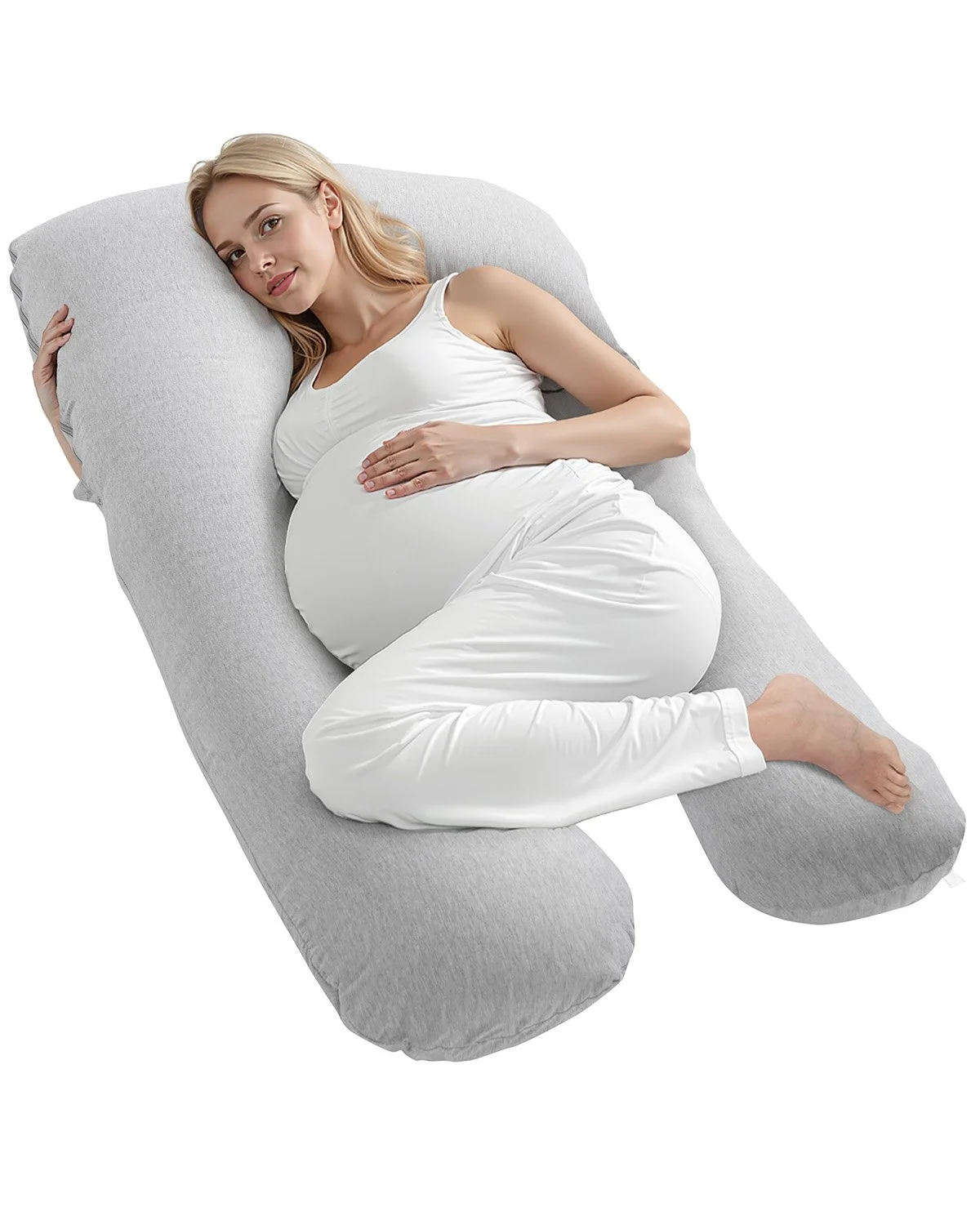 Pregnancy Pillow, U-Shaped Full Body Maternity Pillow for Pregnant Women, Soft and Breathable Pregnant Support Pillows with Removable & Washable Cover, Perfect for Back, Belly, Hip, Legs Relief