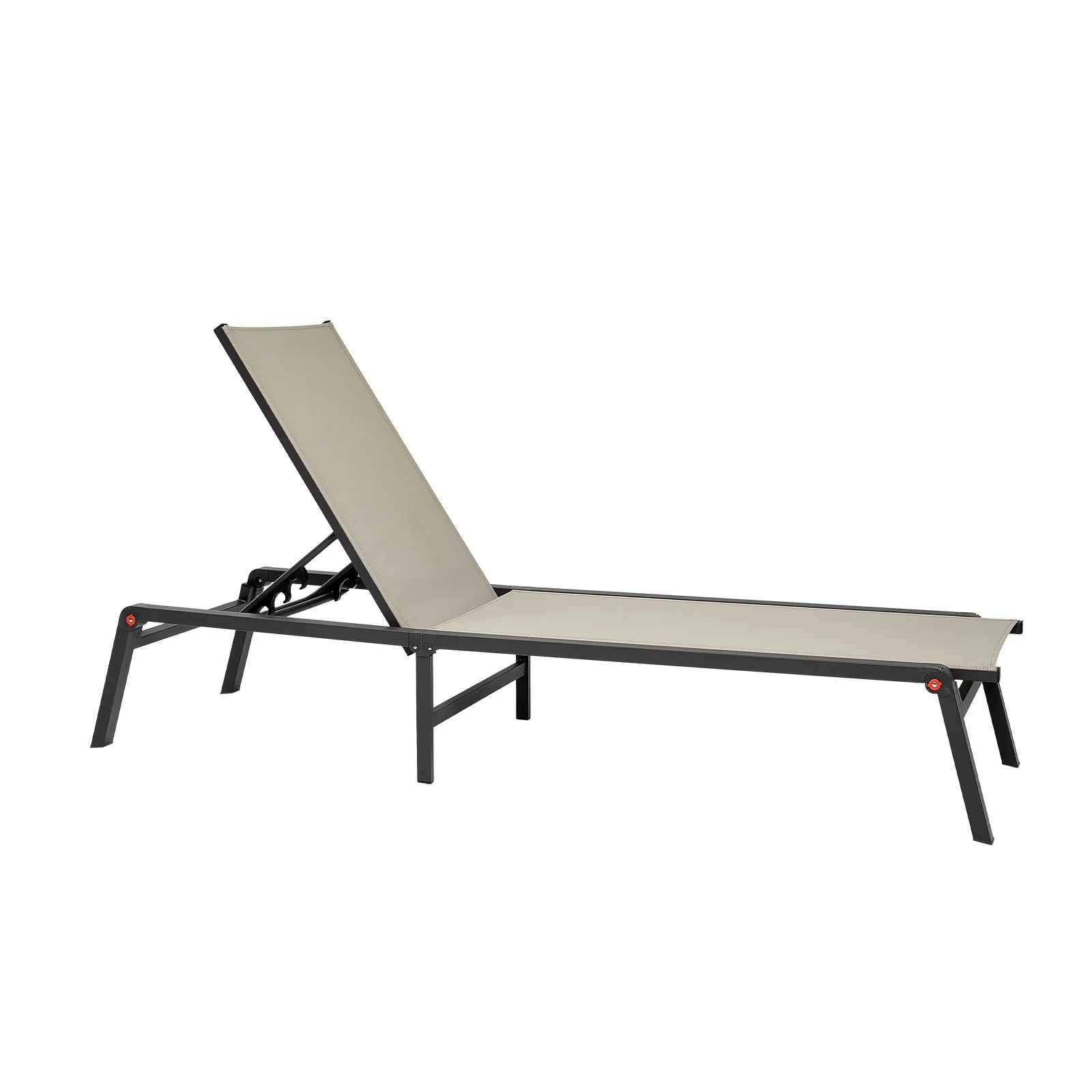 Outdoor Chaise Lounge Chair Set of 2, 400 lbs Weight Capacity, Foldable Sun Tanning Chair, 5 Adjustable Positions, Easy Assembly, Aluminum Pool Recliner Lounge Chairs, for Beach Yard Patio - Image 9