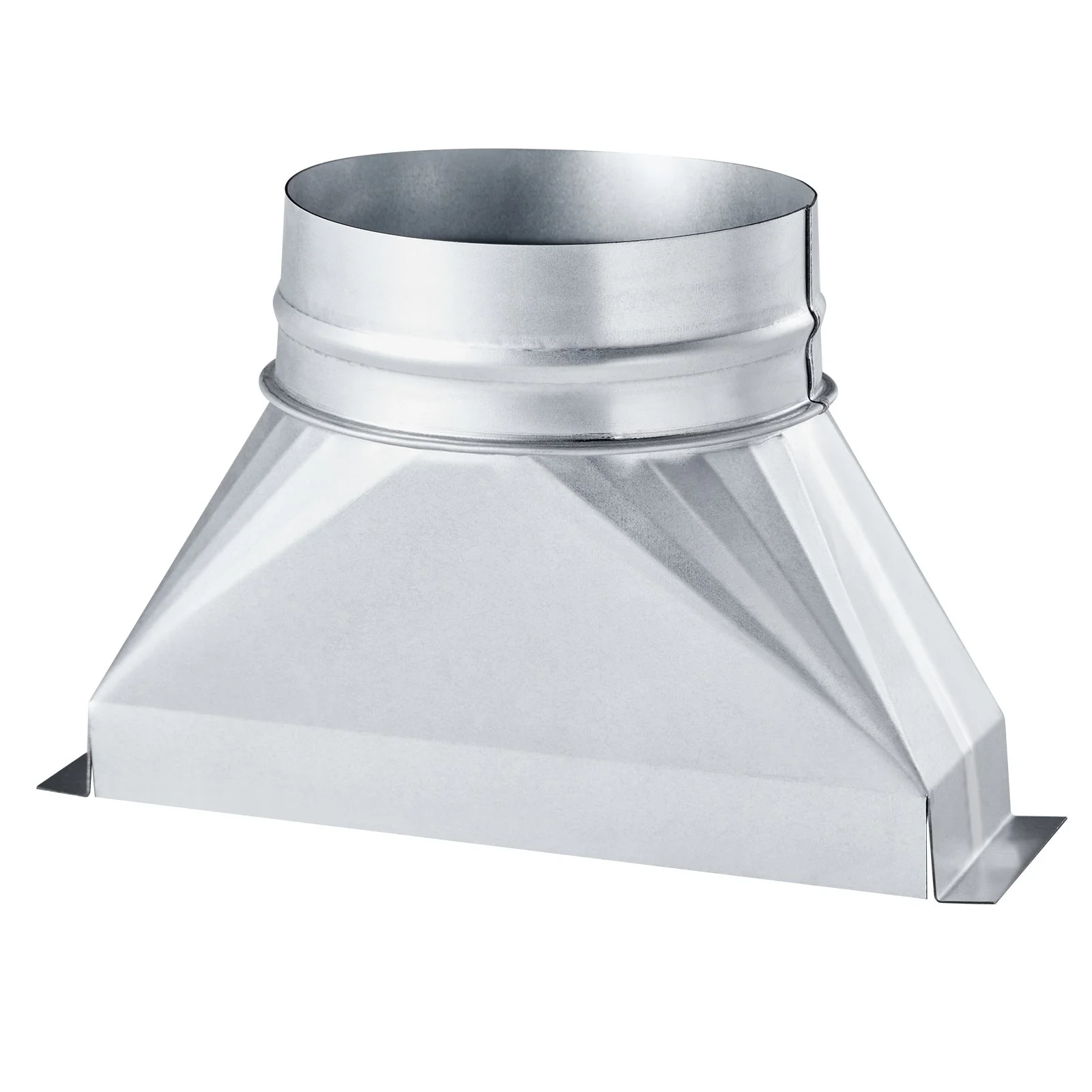 Duct Boot, 3-1/4 x 10 x 6 inch Duct End Boot, Galvanized to Round Transition Galvanized Floor Register Tool for Center Ventilation & HVAC System, Easy Installation,Silver (6 in Round Pipe)