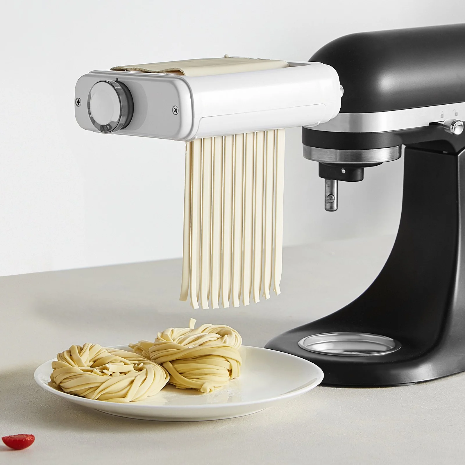 Pasta Attachment for KitchenAid Stand Mixer, 3-IN-1 Stainless Steel Pasta Roller Cutter Set Including Pasta Sheet Roller, Spaghetti and Fettuccine Cutter, 8 Adjustable Thickness Knob Pasta Maker - Image 4
