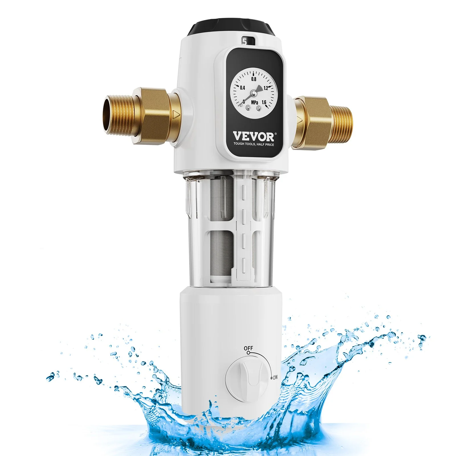 Spin Down Filter, 40 Micron Whole House Sediment Filter for Well Water, 3/4" MNPT, 4 T/H High Flow Rate, for Whole House Water Filtration Systems, Well Water Sediment Filter