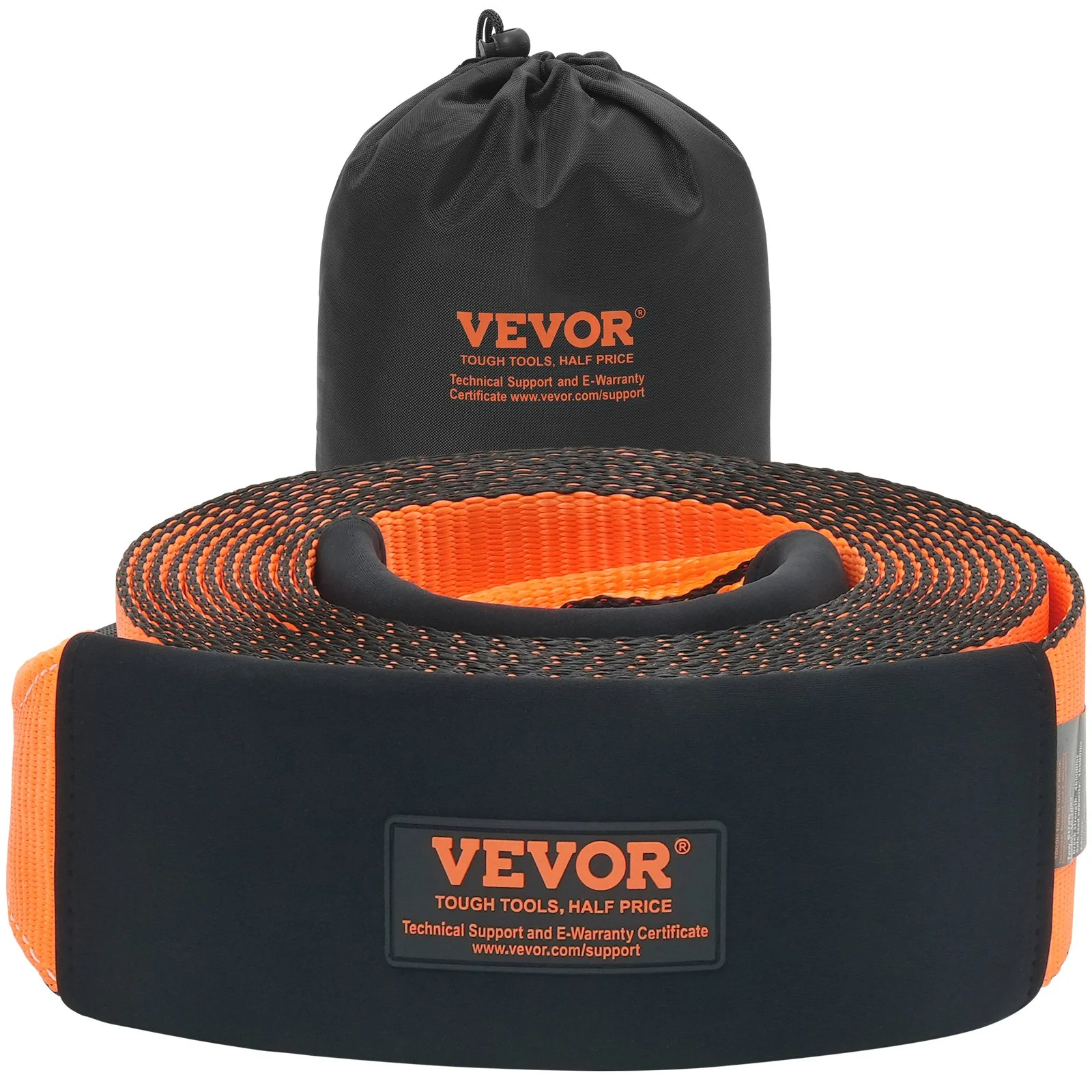 Recovery Tow Strap 4" x 30', 46,500 lbs Break Strength, Triple Reinforced Loop Straps, Tree Saver, Off Road Towing and Recovery, Extreme Weather Resistance, Protective Sleeves & Storage Bag
