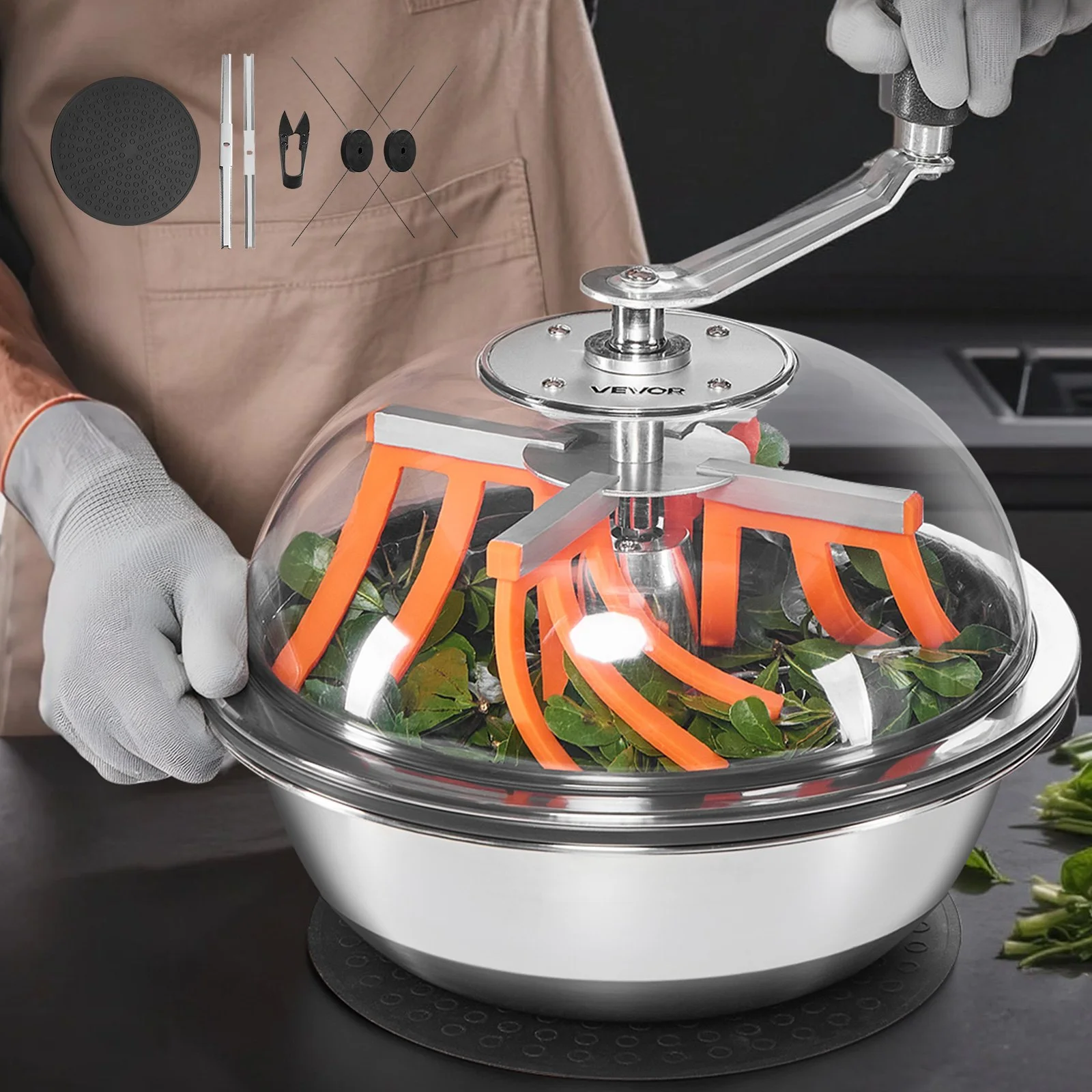 Bud Leaf Bowl Trimmer, 13 in Manual Bud Trimmer, with Sharp Stainless Steel Blades, Visual Cutting, Wet & Dry Hydroponic Cutting Machine, Twisted Spin Cut for Plants Leaves Buds Flowers