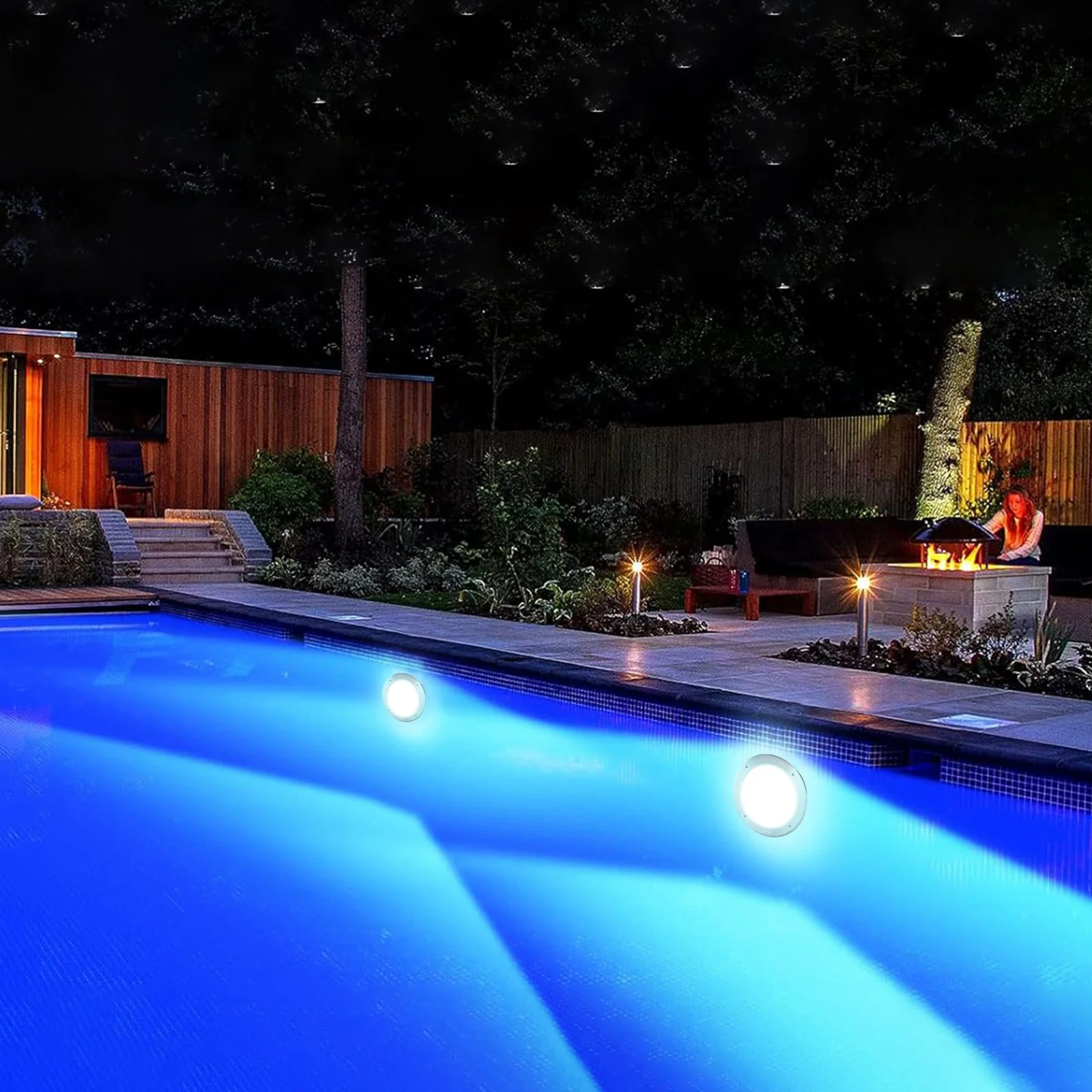 12V LED Pool Illumination, 10" Diameter 40W, Multi-Color RGBW, Submersible Light for Pools & Spas, Includes 50 FT Cable & Remote, Suitable for 10" Wet Niches, IP68 - Image 9