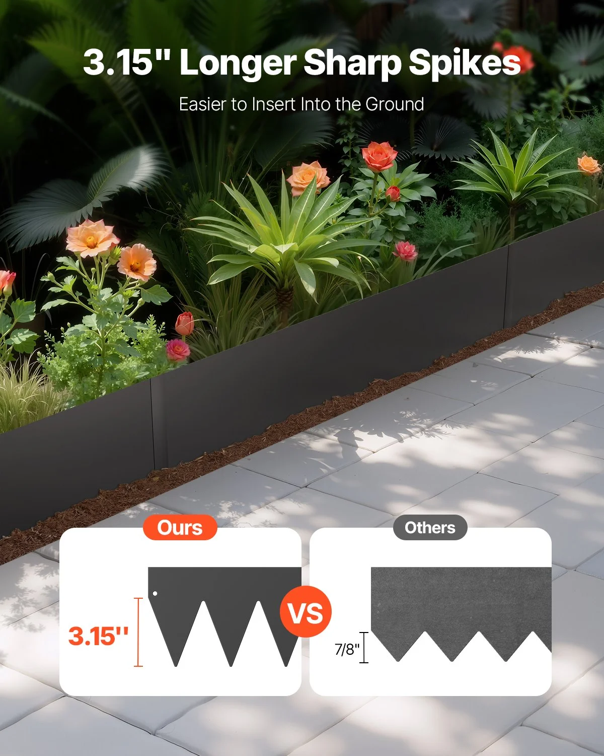 Steel Landscape Edging, 3 Packs 40 x 6 in Rust-Resistant Metal Landscape Edging, Bendable Garden Edging Border, Heavy Duty Lawn Edging, Easy-to-Install, Flower Bed Yard Pathway Divider Black - Image 12
