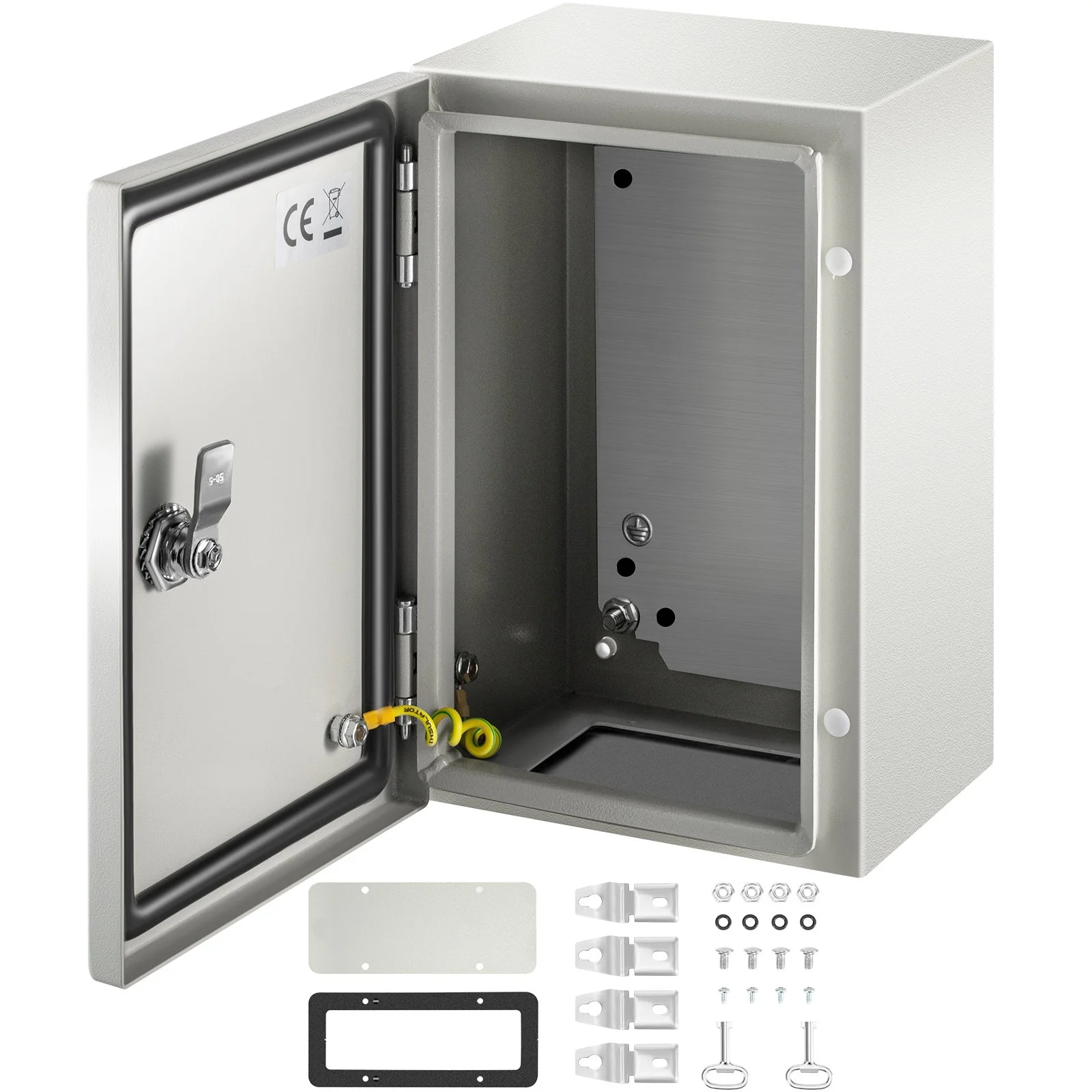 NEMA Steel Enclosure 12×8×6,NEMA 4X Steel Electrical Box,IP66 Waterproof & Dustproof,Outdoor/Indoor Electrical Junction Box,with Mounting Plate
