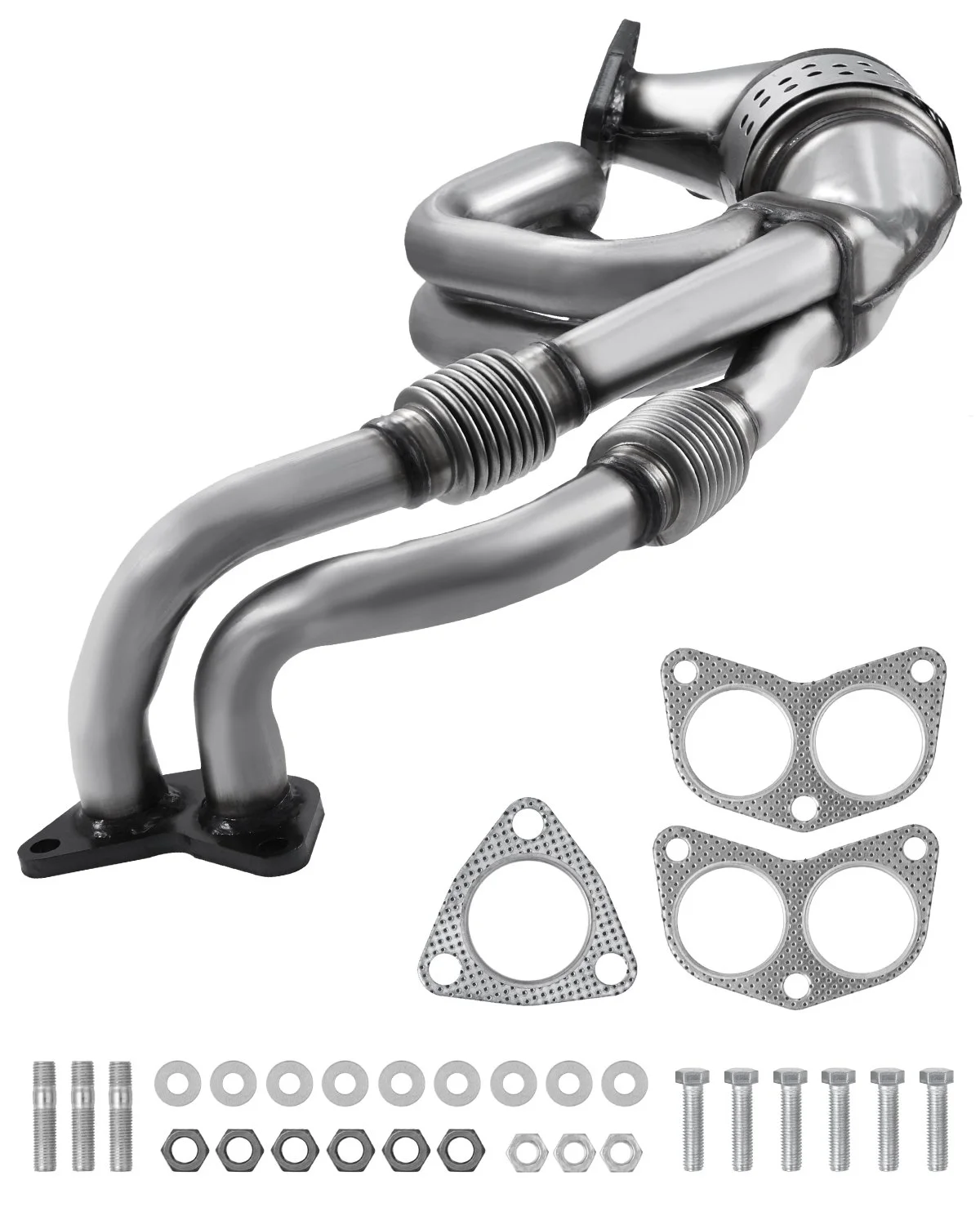 Catalytic Converter, Compatible with Subaru Forester Impreza Legacy Outback/ SAAB 9-2X, 2.5L H4, Front, Replacement OE 16564, Stainless Steel High Flow Converter, for Exhaust Gas Purification