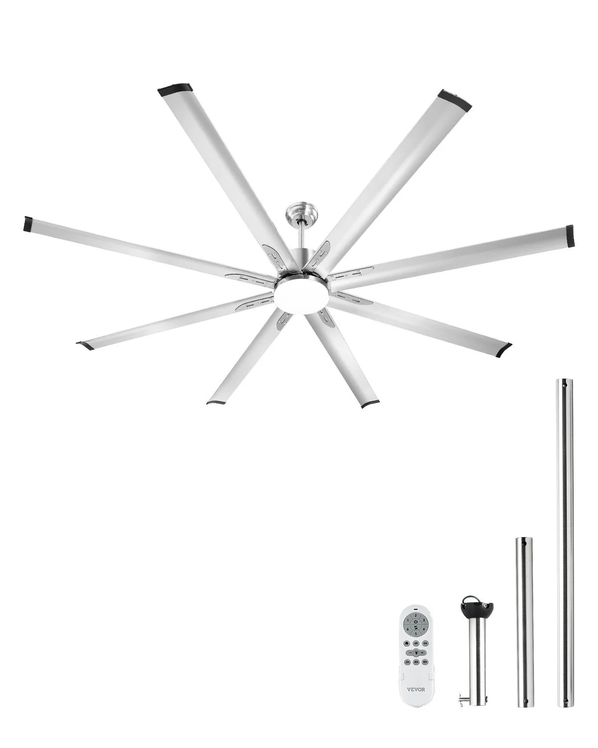 84 In Ceiling Fan with Light, 6-Speed Remote Control, Dimmable 3-Color Temperature, Reversible DC Motor, Low Profile Flush Mount Fan for Bedroom, Living Room, Indoor/Outdoor Use, Brushed Nickel