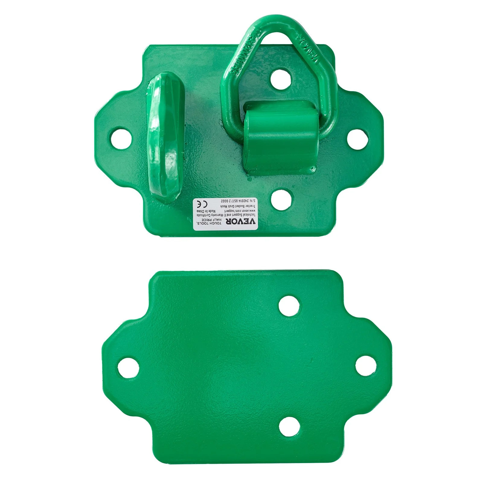 3/8" Tractor Bucket Hooks with Tie Down Ring, Grade 70 Forged Steel 2 Pack Bolt-On Grab Hook with Back Plates Compatible for Tractor Bucket RV UTV Truck Maximum Break Strength 15,000 lbs, Green - Image 6