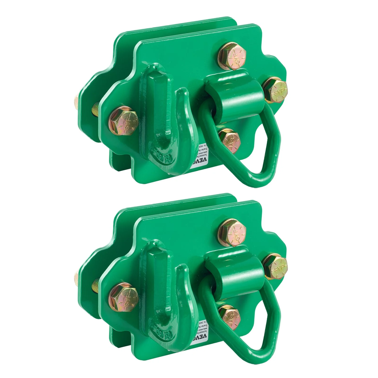 3/8" Tractor Bucket Hooks with Tie Down Ring, Grade 70 Forged Steel 2 Pack Bolt-On Grab Hook with Back Plates Compatible for Tractor Bucket RV UTV Truck Maximum Break Strength 15,000 lbs, Green - Image 12