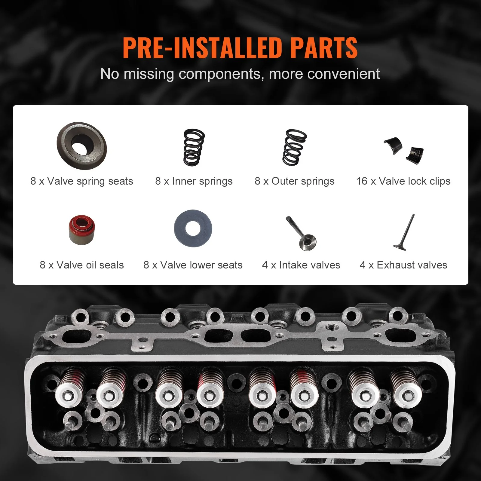 Engine Cylinder Head Assembly Replacement, Cast Iron Engine Cylinder Head, Compatible with CHEVROLET 1500 PICKUP 96-99, ESCALADE 99-00, GMC 1500 PICKUP 96-99, SUBURBAN 1500 96-99, TAHOE 96 2000 - Image 11