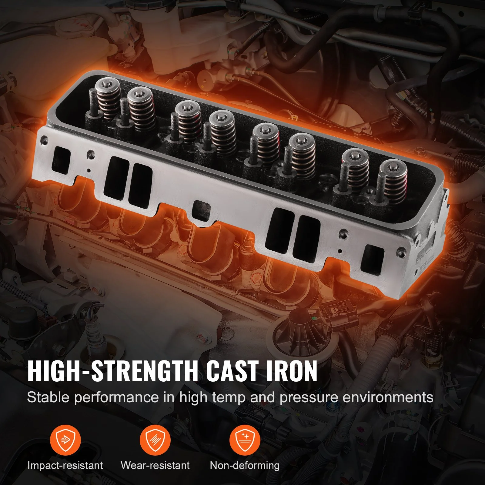 Engine Cylinder Head Assembly Replacement, Cast Iron Engine Cylinder Head, Compatible with CHEVROLET 1500 PICKUP 96-99, ESCALADE 99-00, GMC 1500 PICKUP 96-99, SUBURBAN 1500 96-99, TAHOE 96 2000 - Image 10