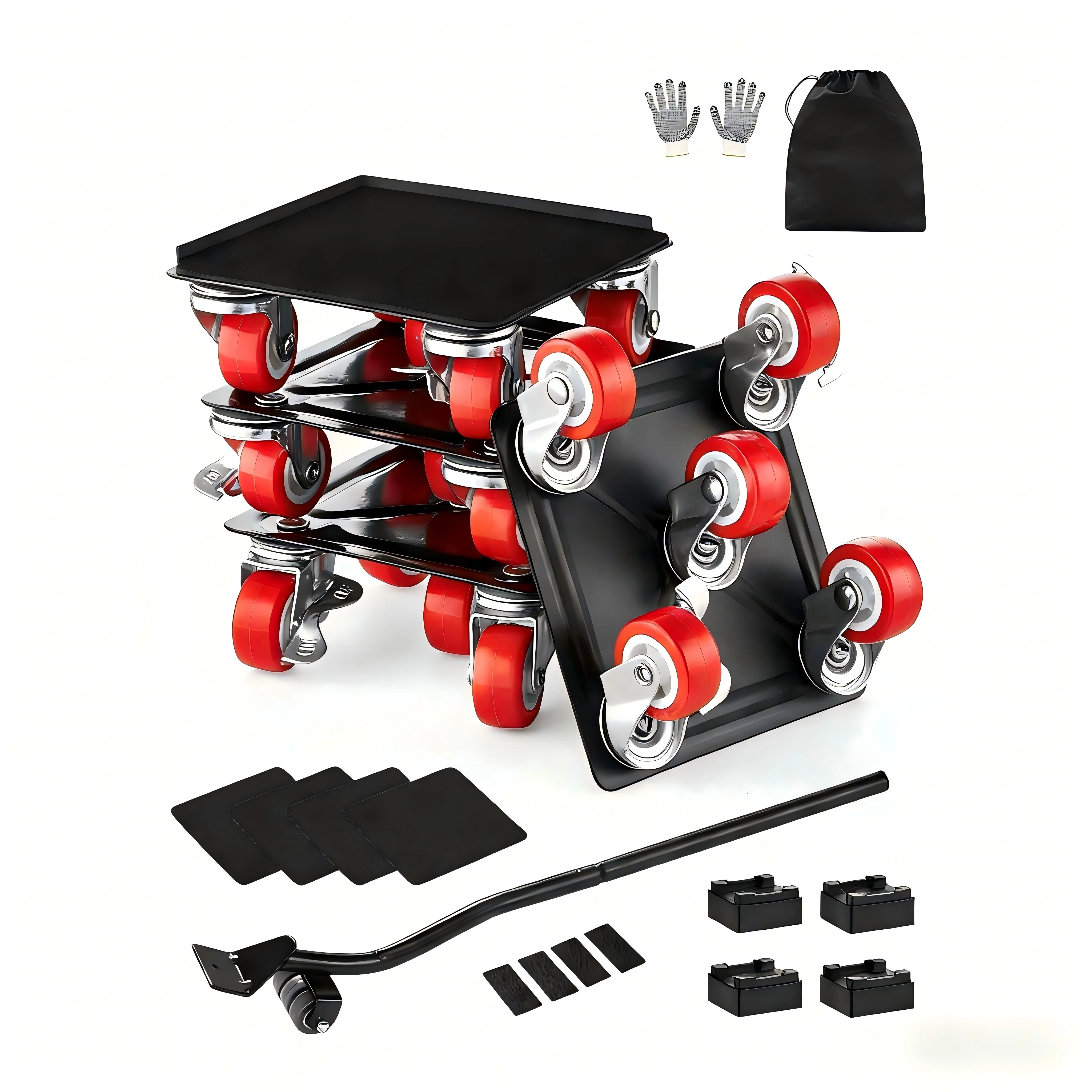 Furniture Dolly, Maximum Load 1200 lbs, Heavy Duty Furniture Movers with 5 360° Rotation Wheels, Carbon Steel Panel, Furniture Lift Slider Tool Set for Appliances, Sofa, Fridge, Washing Machine