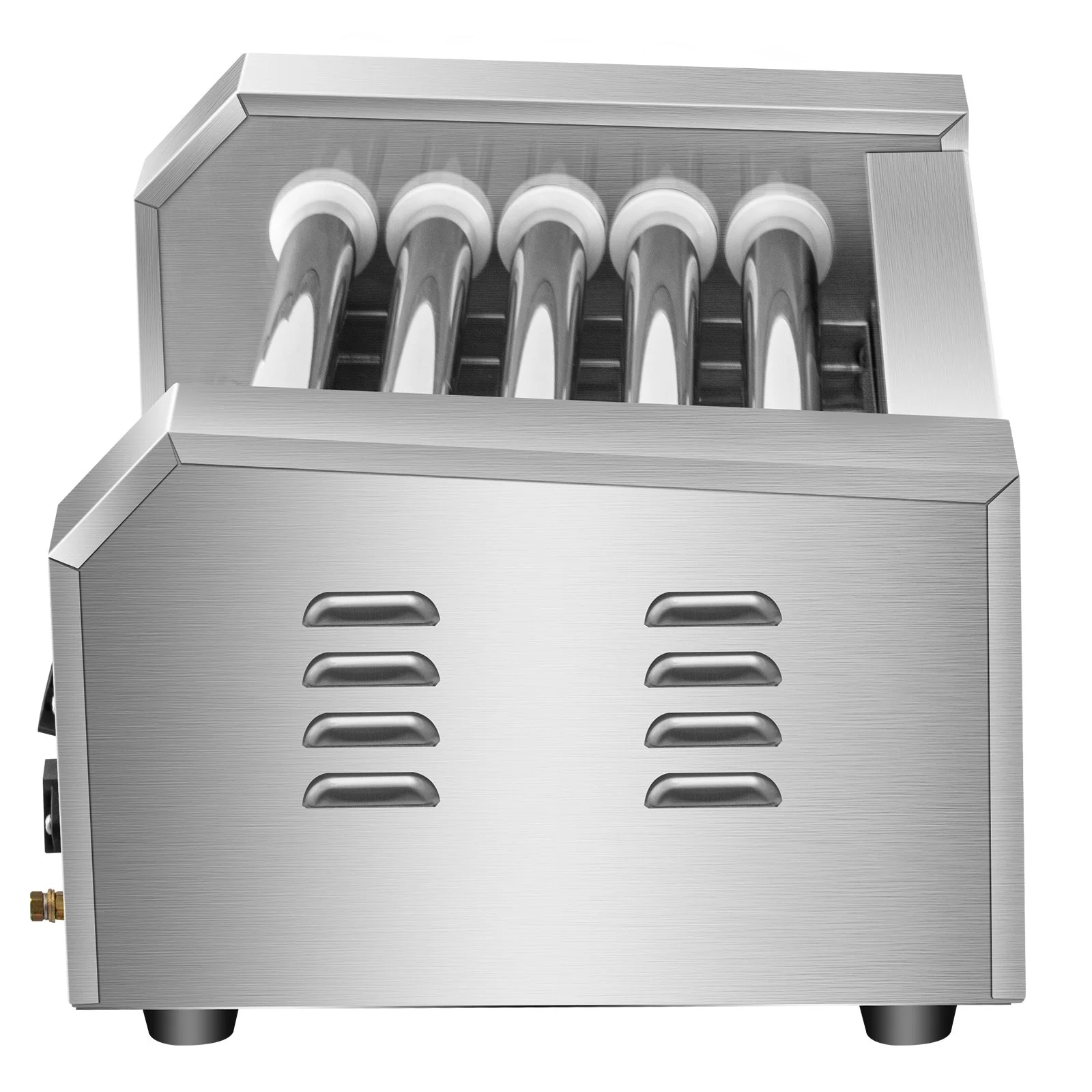 Hot Dog Roller, 12 Hot Dog Capacity 5 Rollers, 750W Stainless Steel Cook Warmer Machine with Dual Temp Control, LED Light and Detachable Drip Tray, Sausage Grill Cooker for Kitchen Restaurant - Image 9